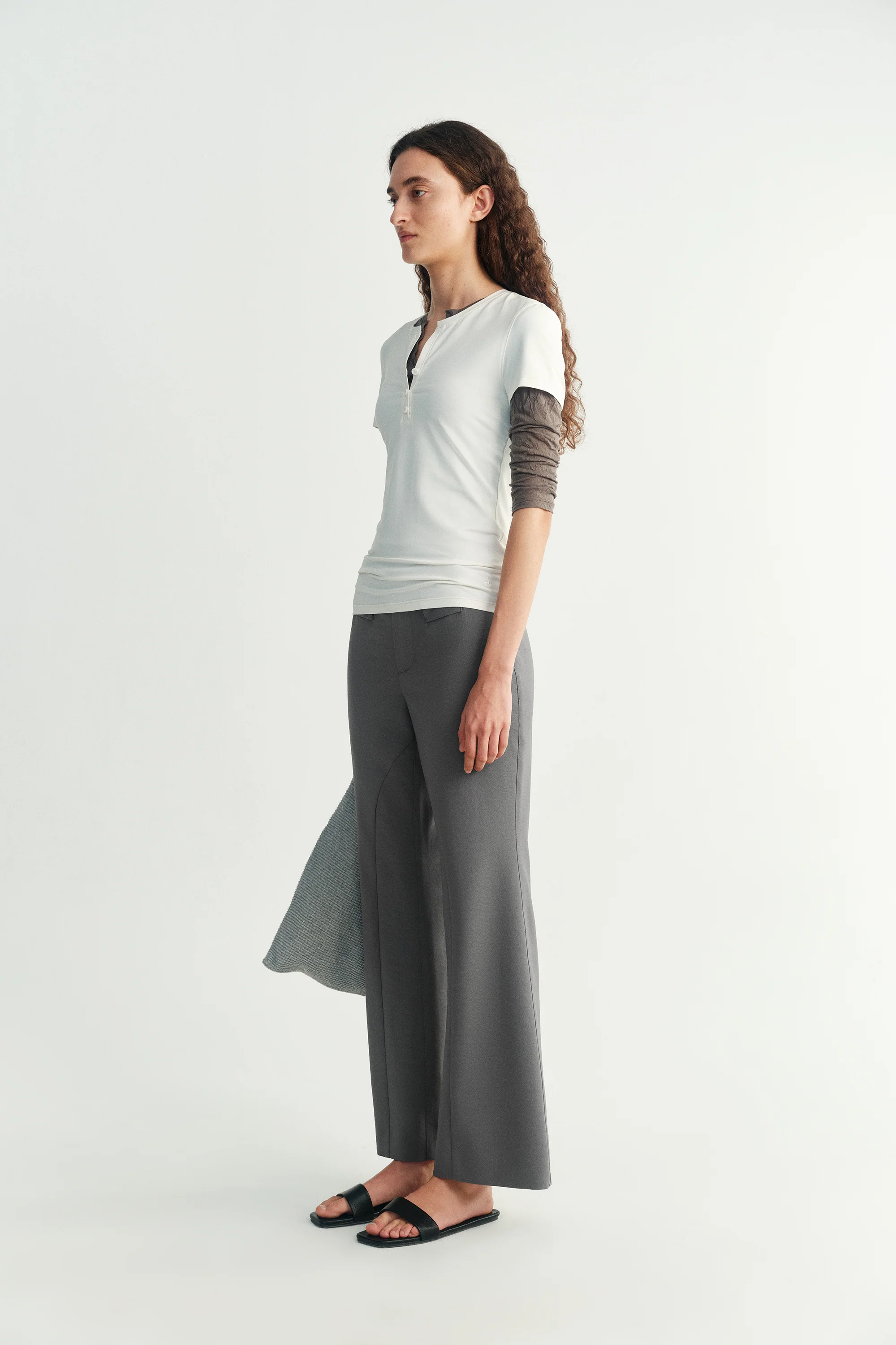 Cotton Henley Collar T-shirt - Image 11