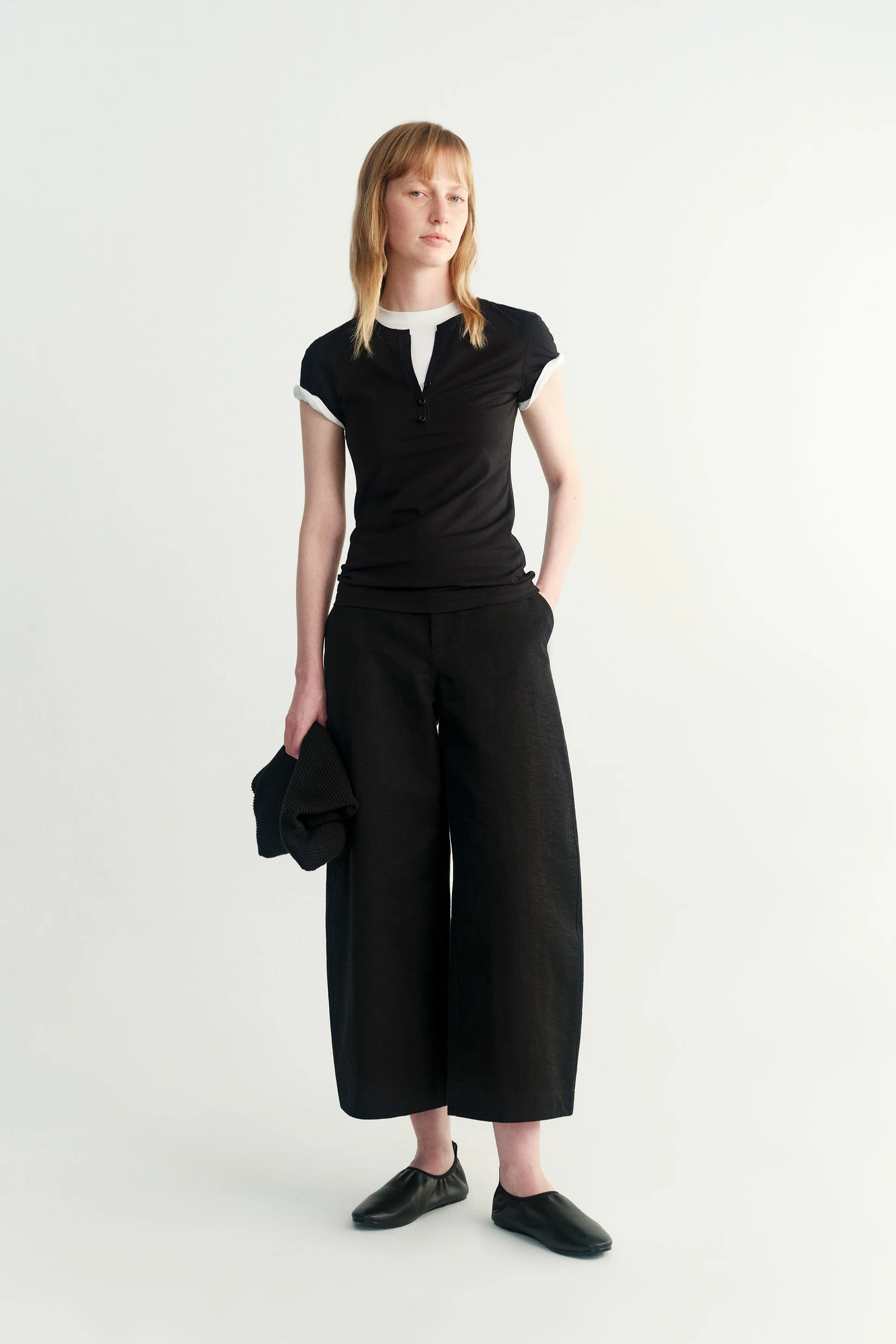 Cotton Henley Collar T-shirt - Image 15