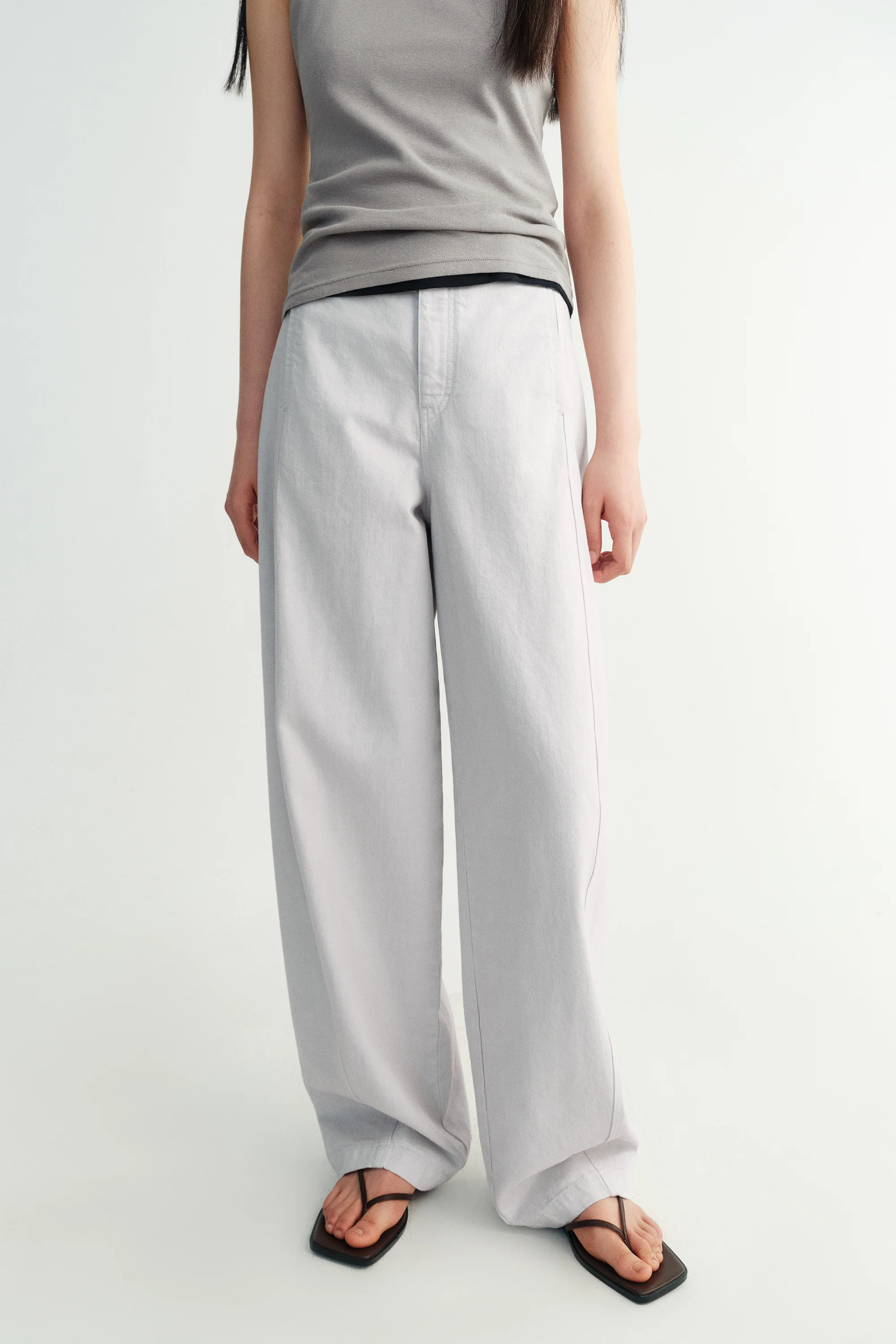 Cotton-linen Curved Jeans - Image 19