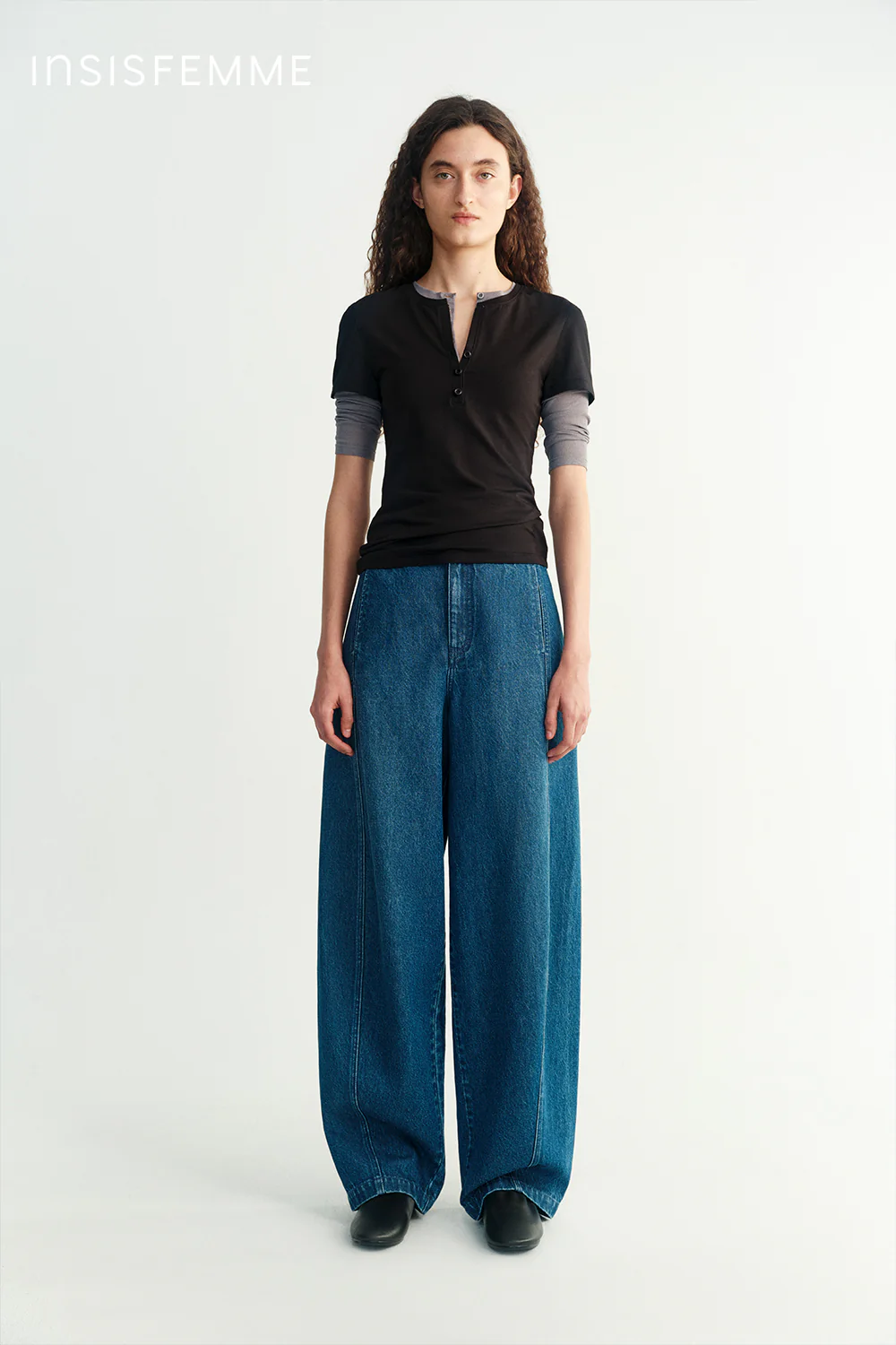 Cotton-linen Curved Jeans - Image 22