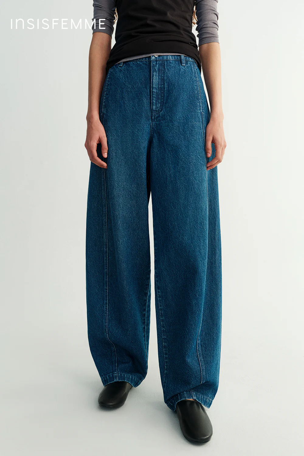Cotton-linen Curved Jeans - Image 25
