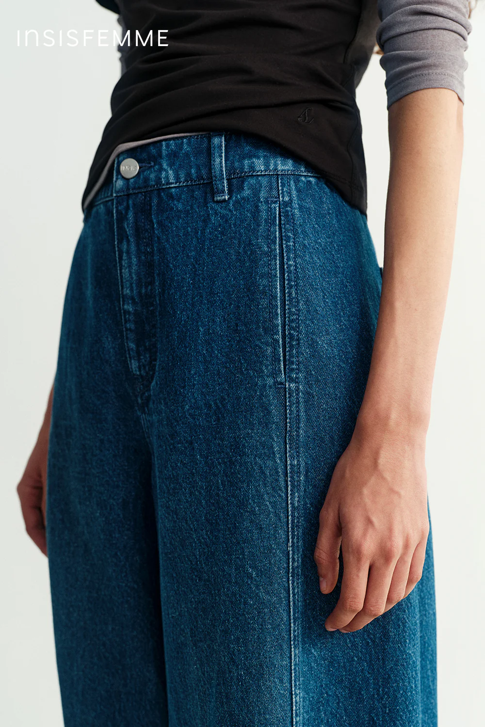 Cotton-linen Curved Jeans - Image 26