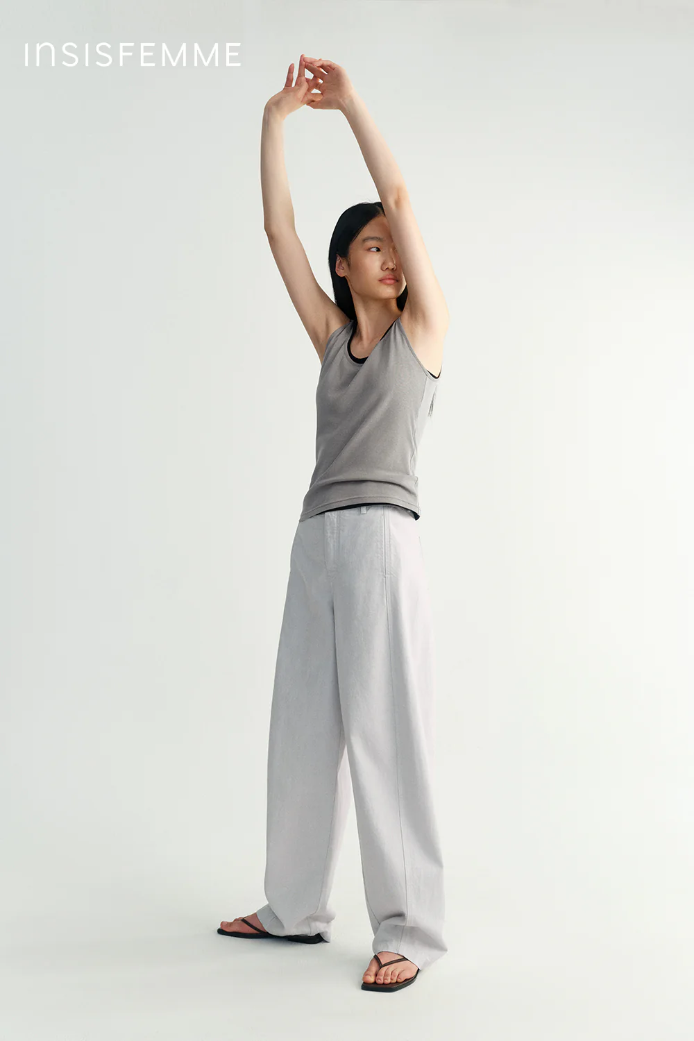 Cotton-linen Curved Jeans - Image 29