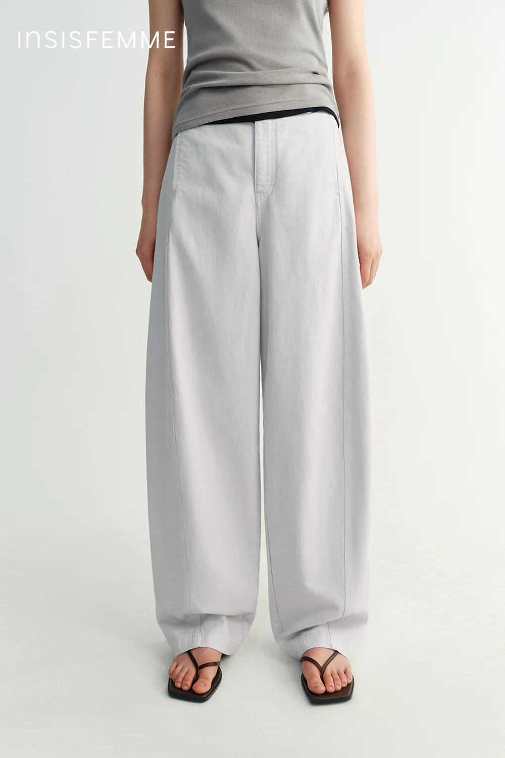 Cotton-linen Curved Jeans - Image 33