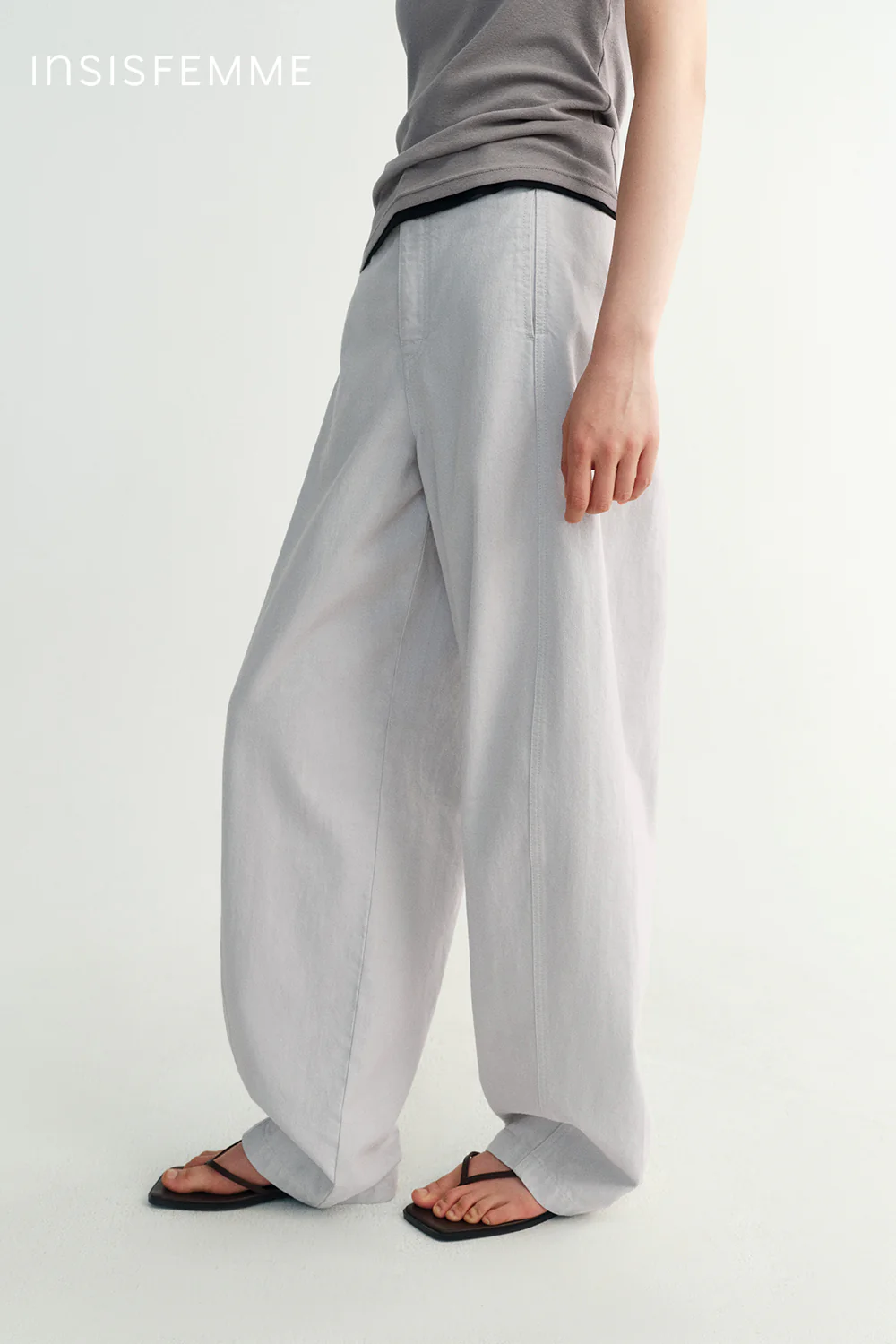 Cotton-linen Curved Jeans - Image 34