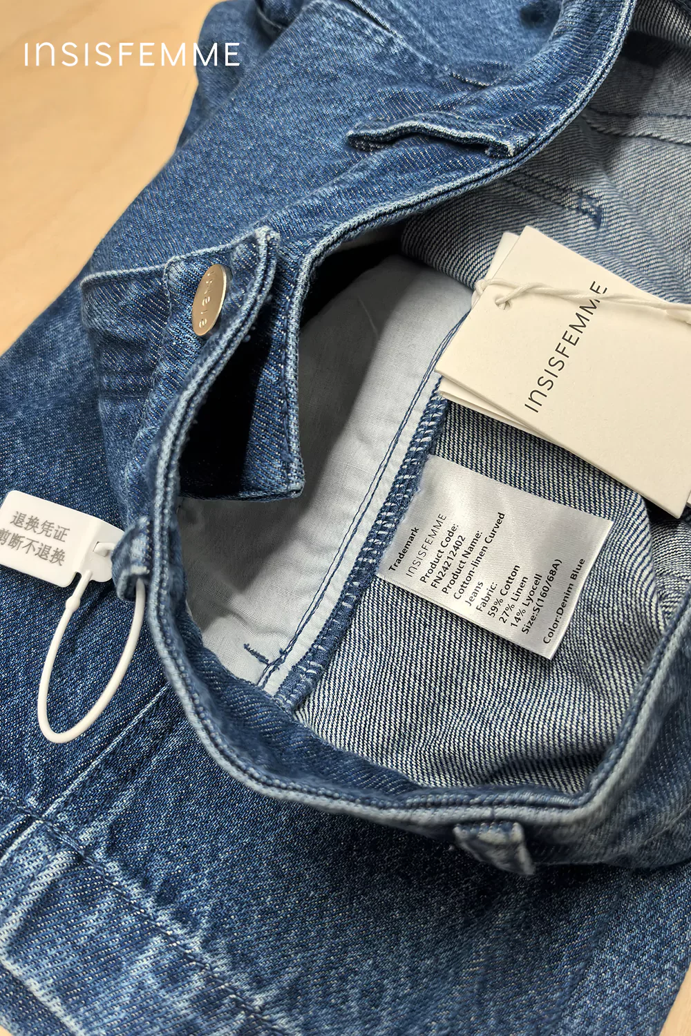 Cotton-linen Curved Jeans - Image 37