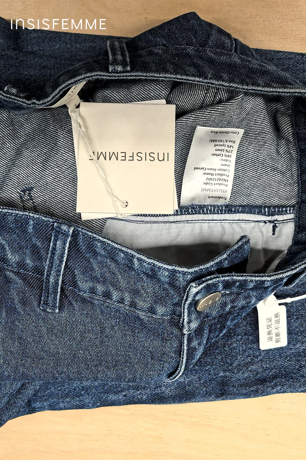Cotton-linen Curved Jeans - Image 39