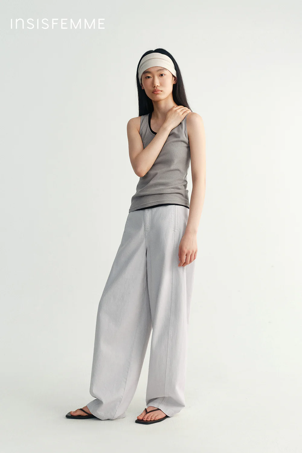 Cotton-linen Curved Jeans - Image 4