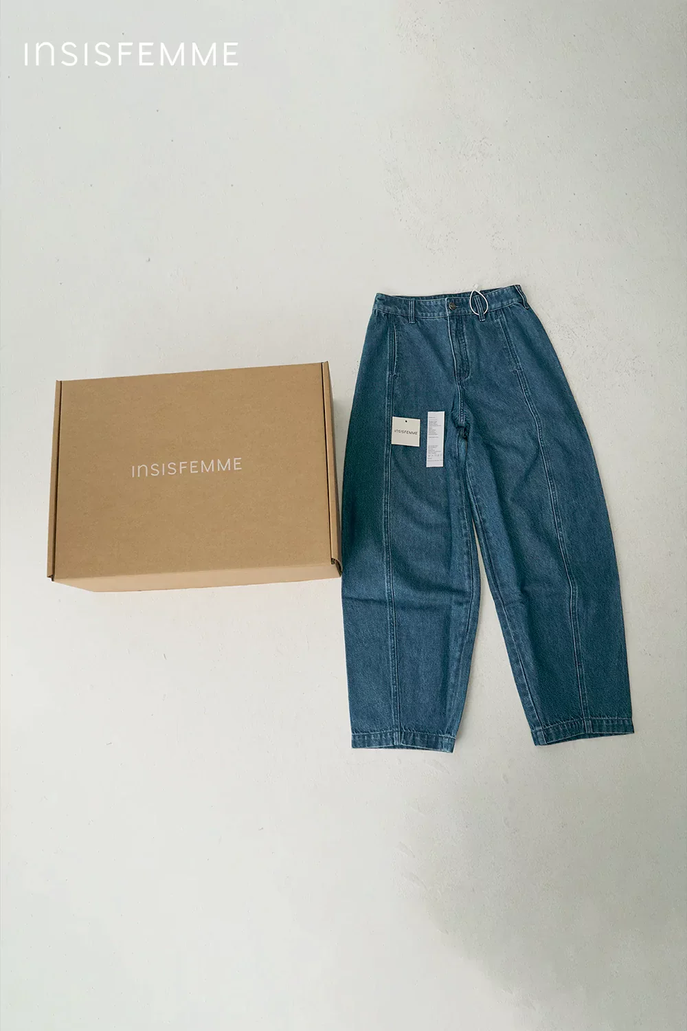 Cotton-linen Curved Jeans - Image 40