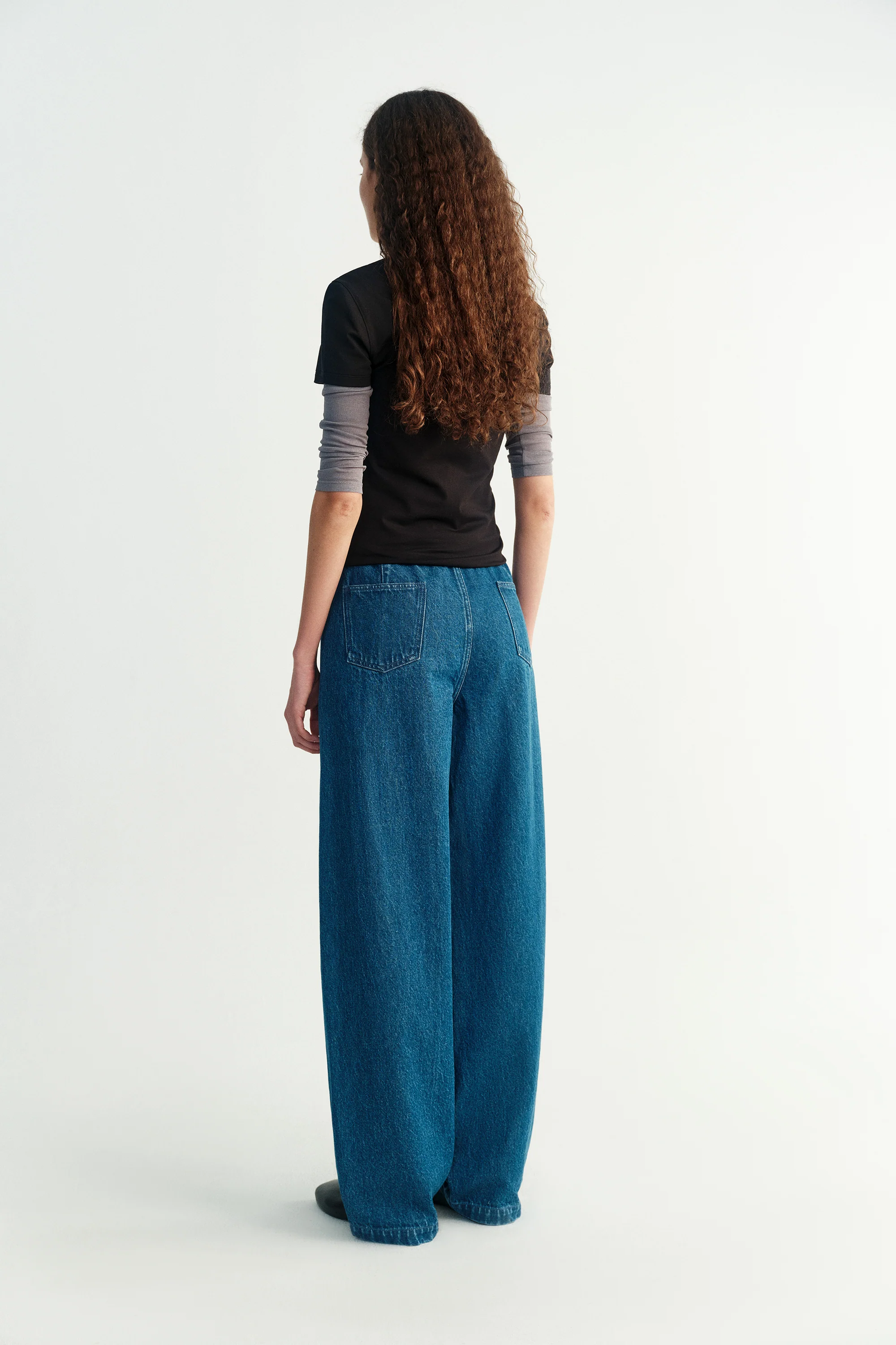 Cotton-linen Curved Jeans - Image 8