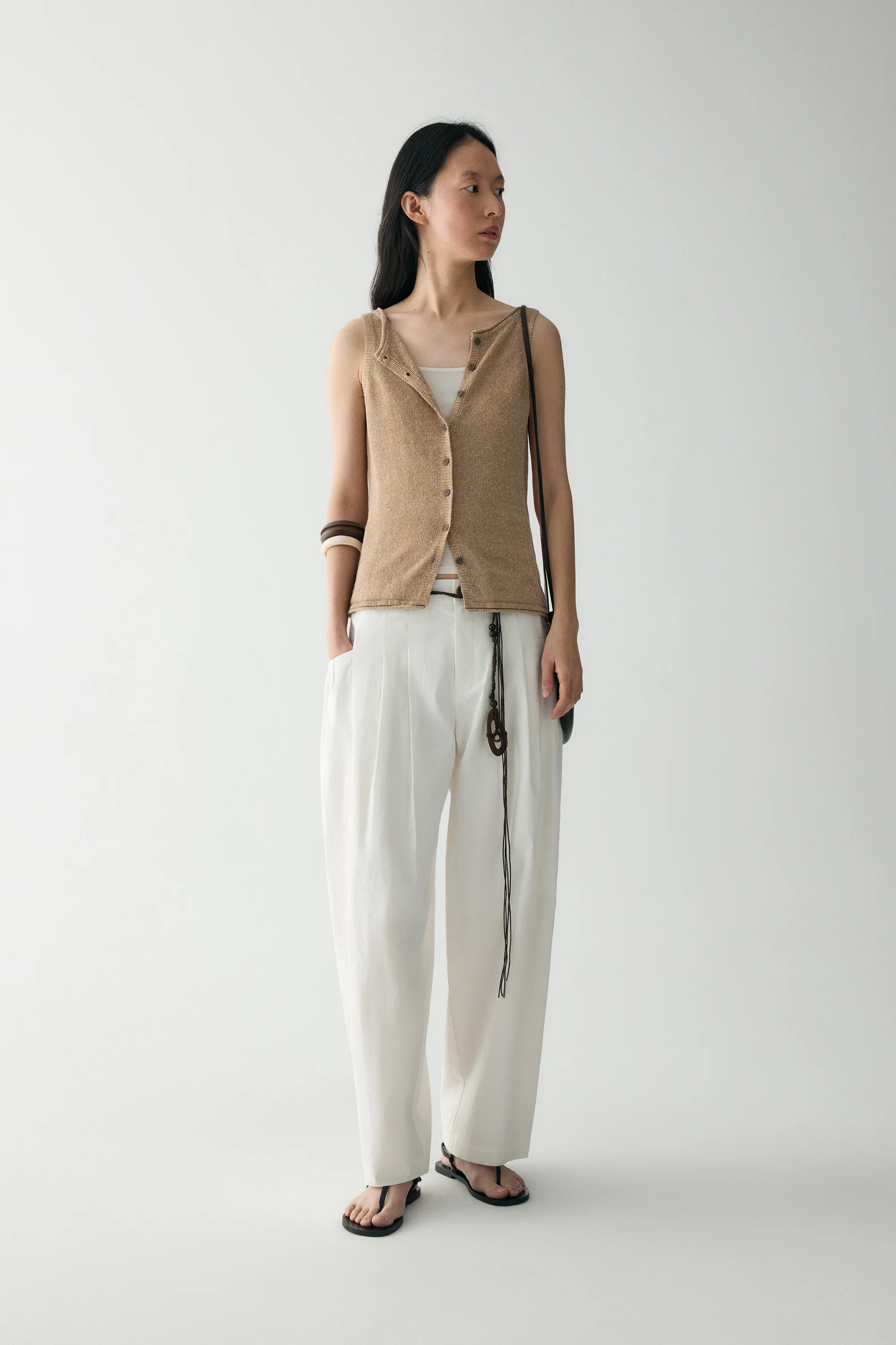 Cotton-linen Pleated Pants - Image 16