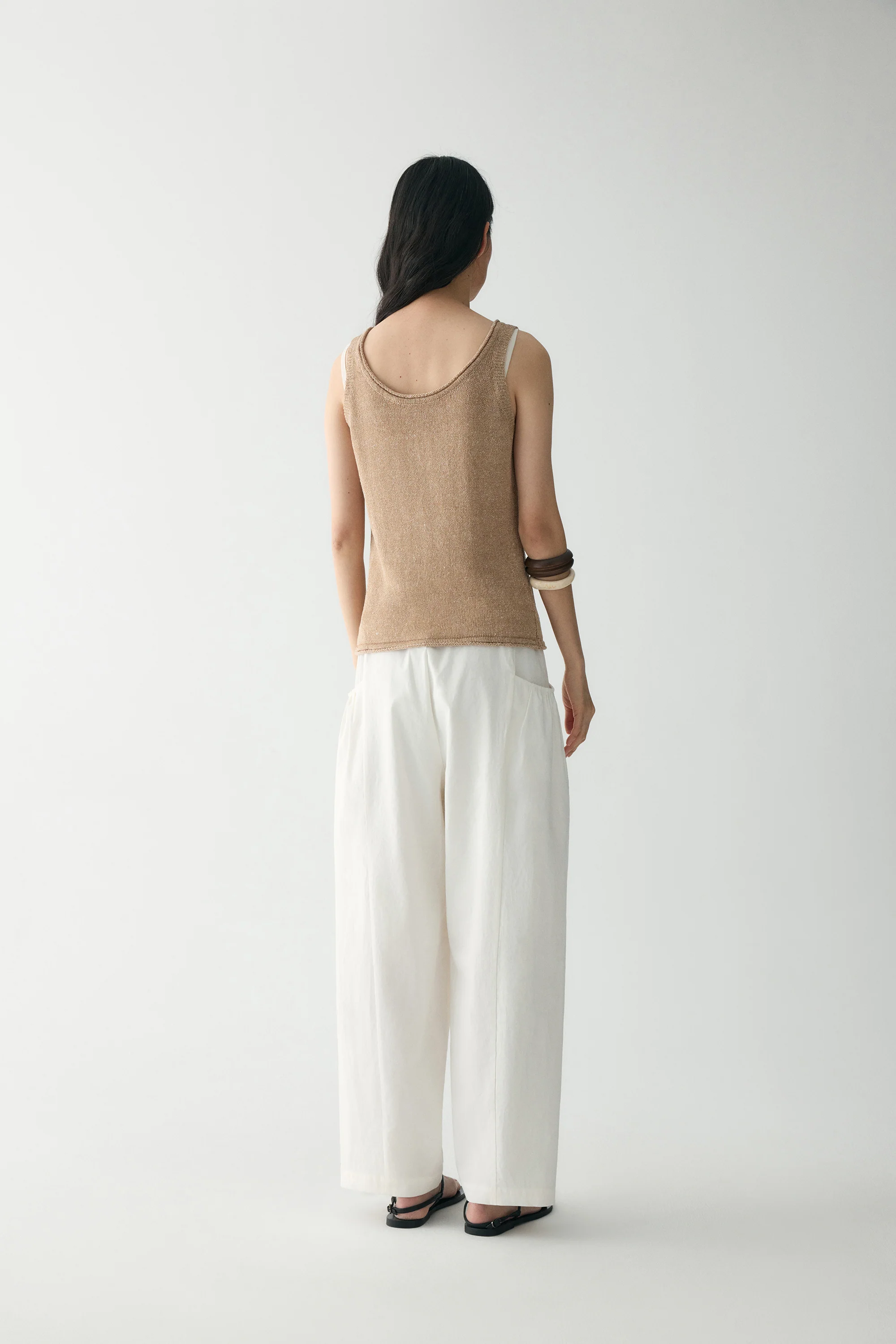 Cotton-linen Pleated Pants - Image 17