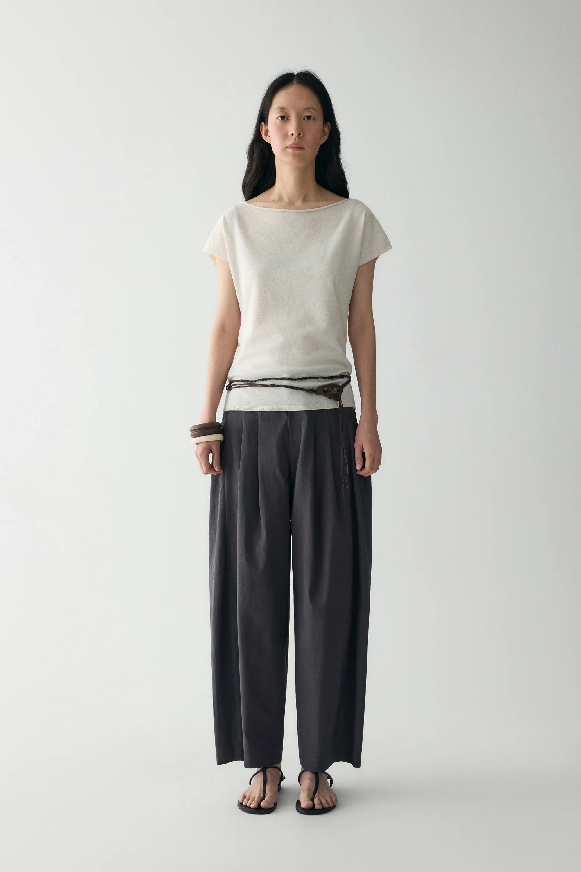 Cotton-linen Pleated Pants - Image 3