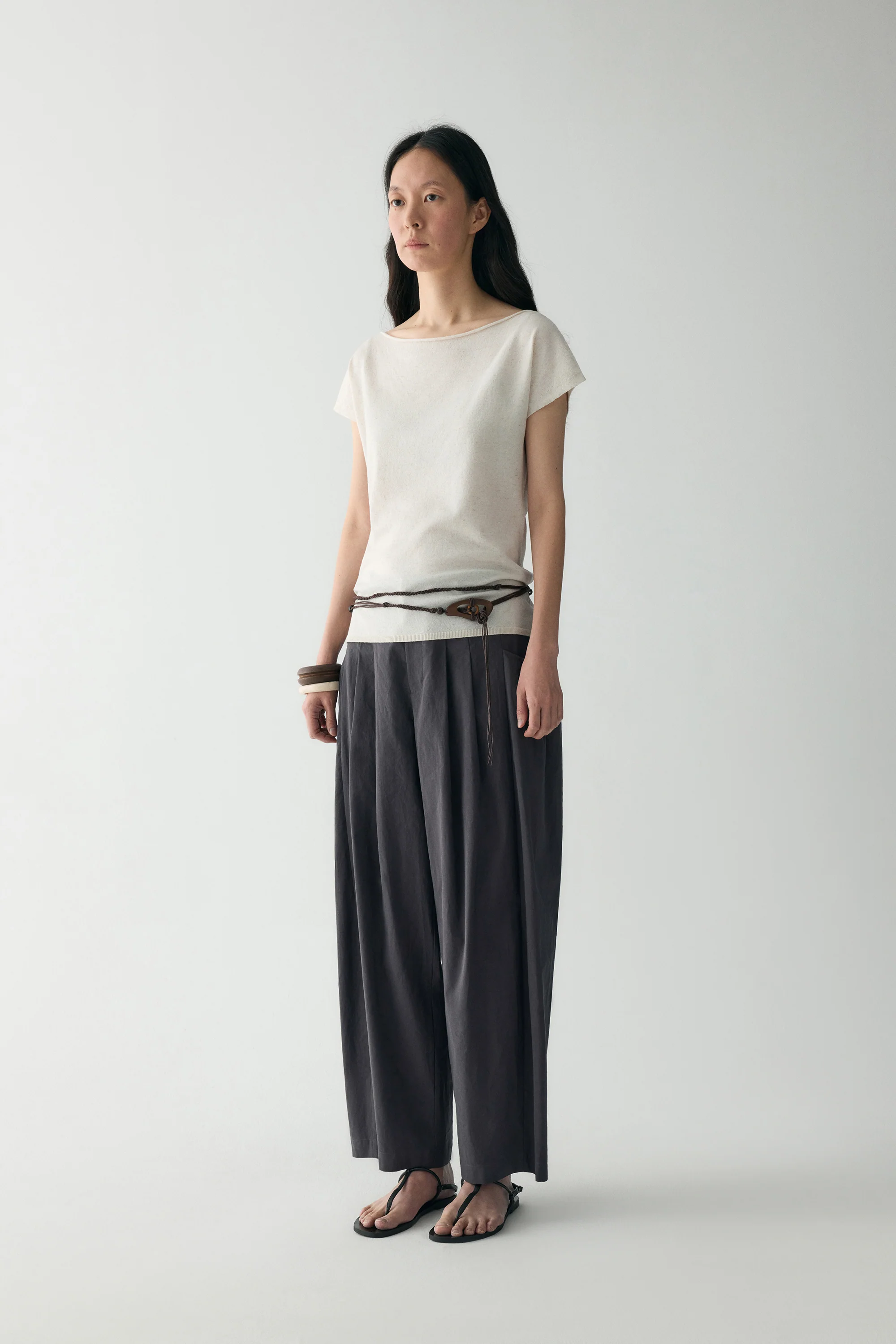 Cotton-linen Pleated Pants - Image 4