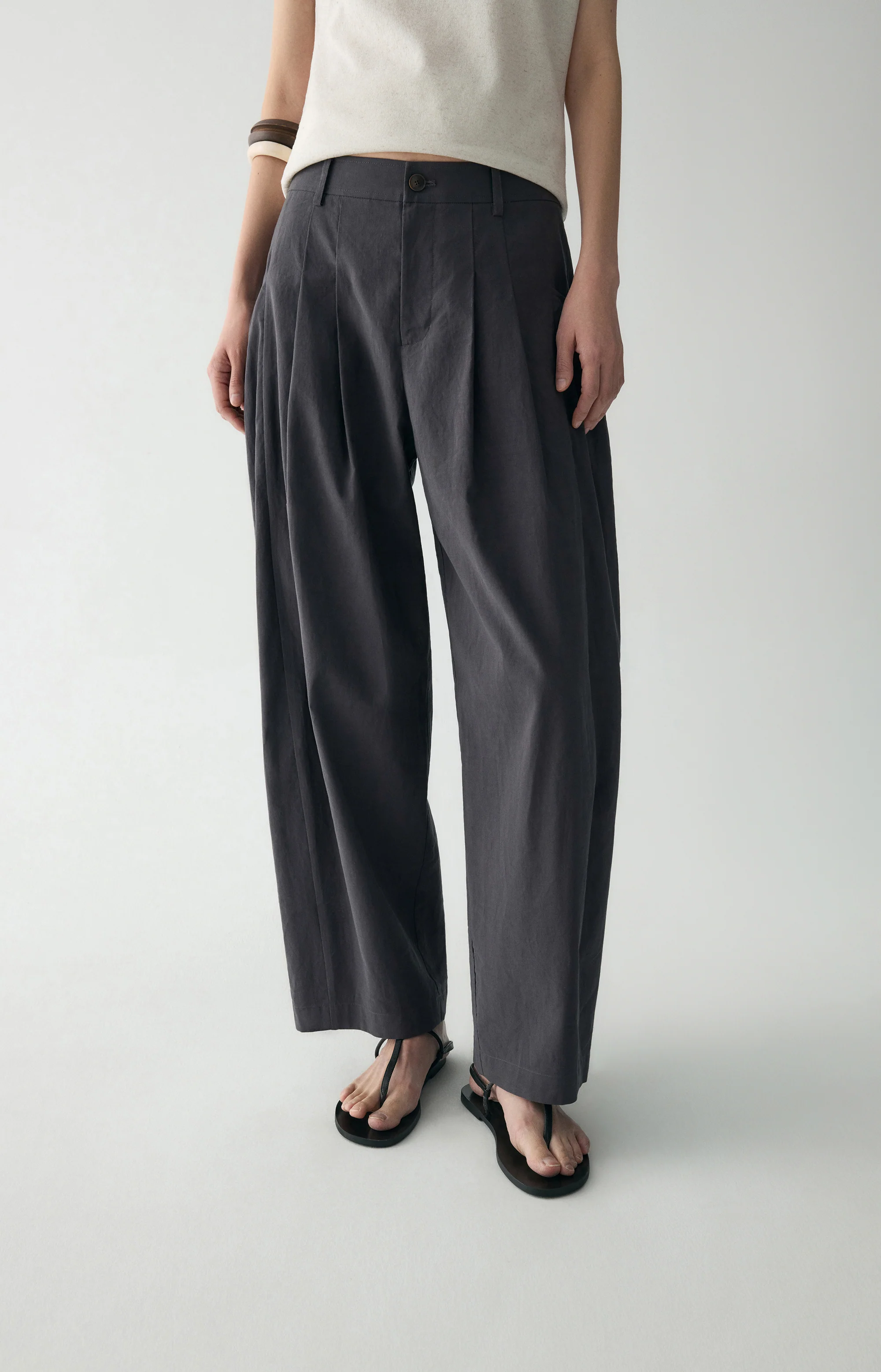 Cotton-linen Pleated Pants - Image 7