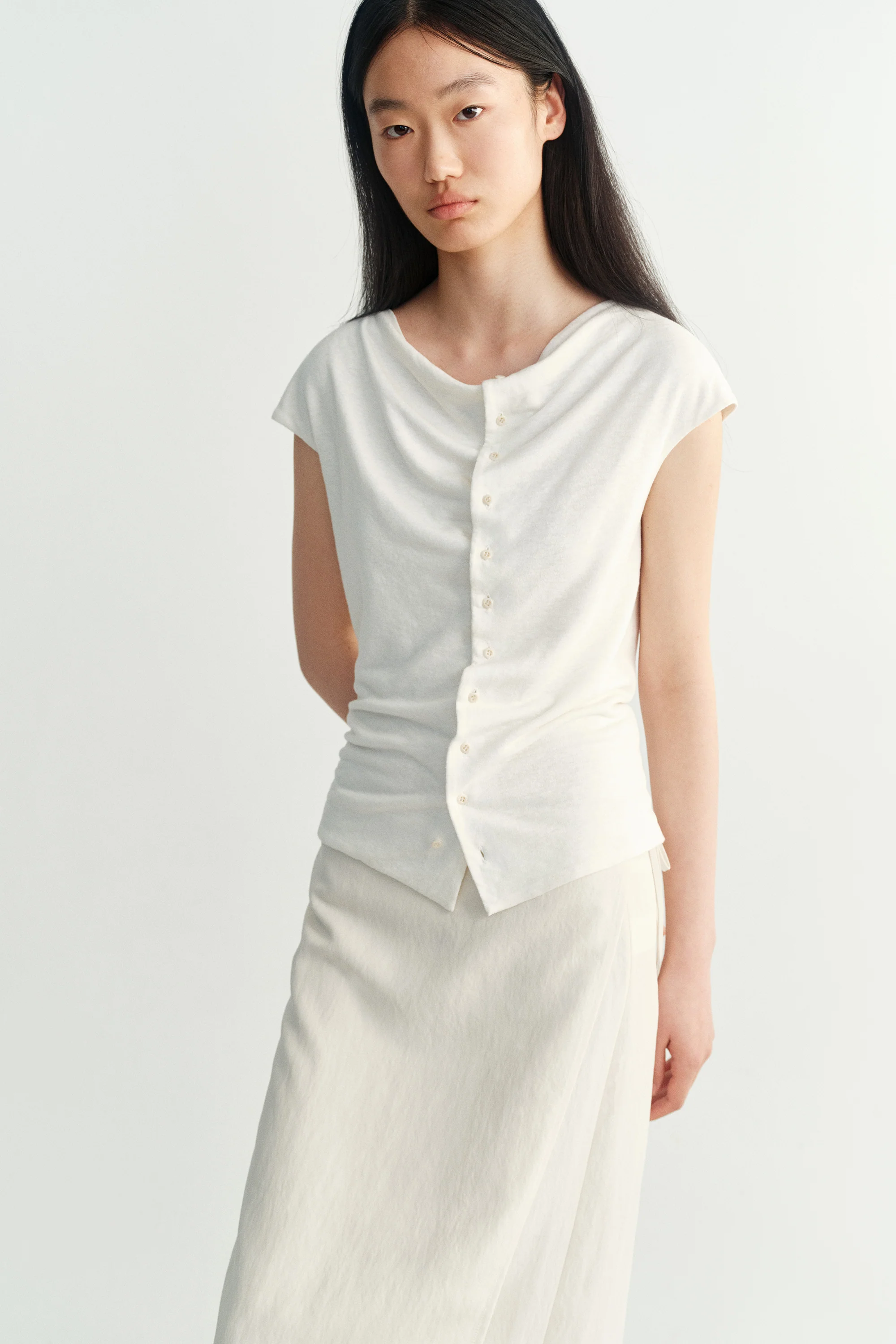 Cotton-linen Retro Top - Image 14