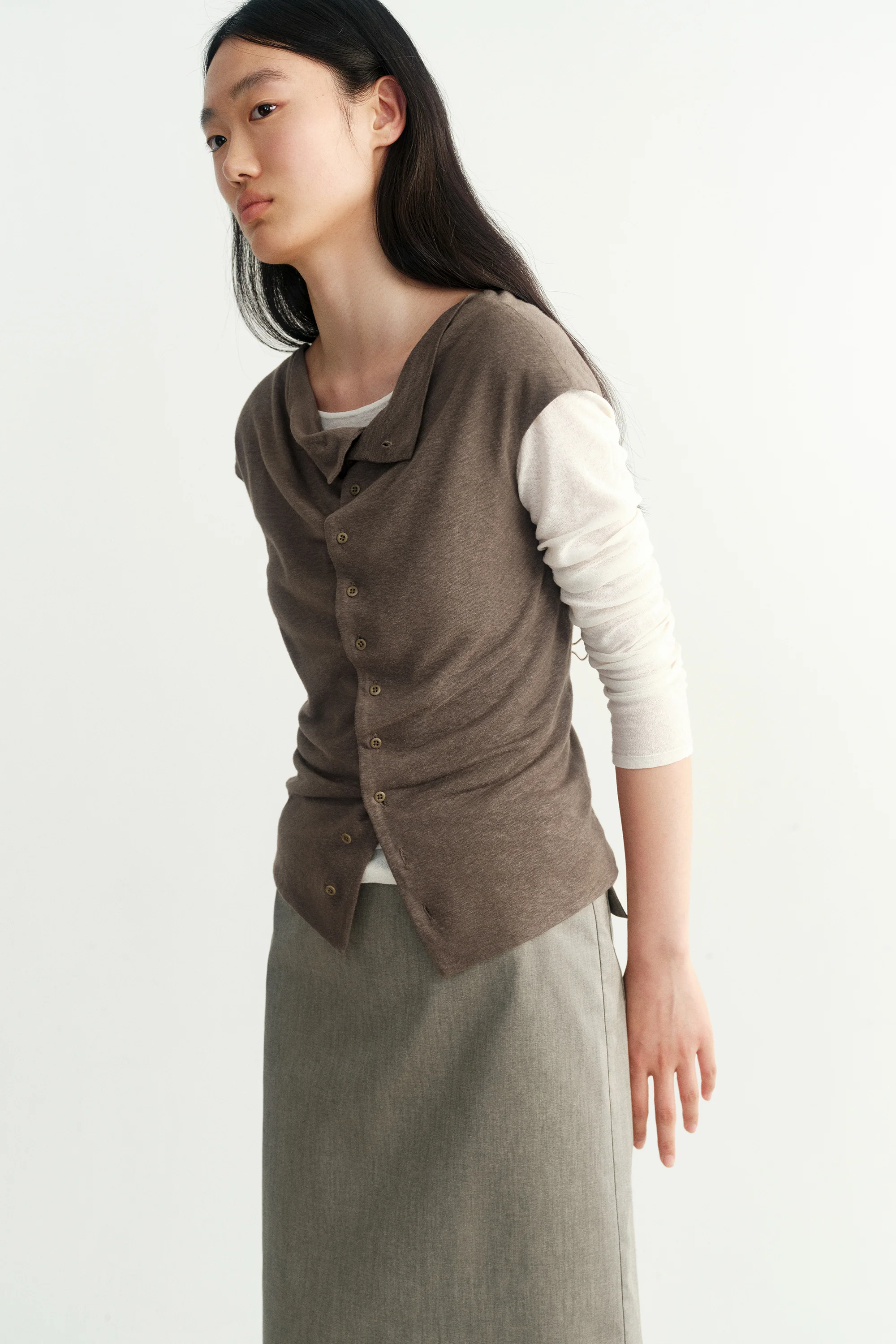 Cotton-linen Retro Top - Image 7