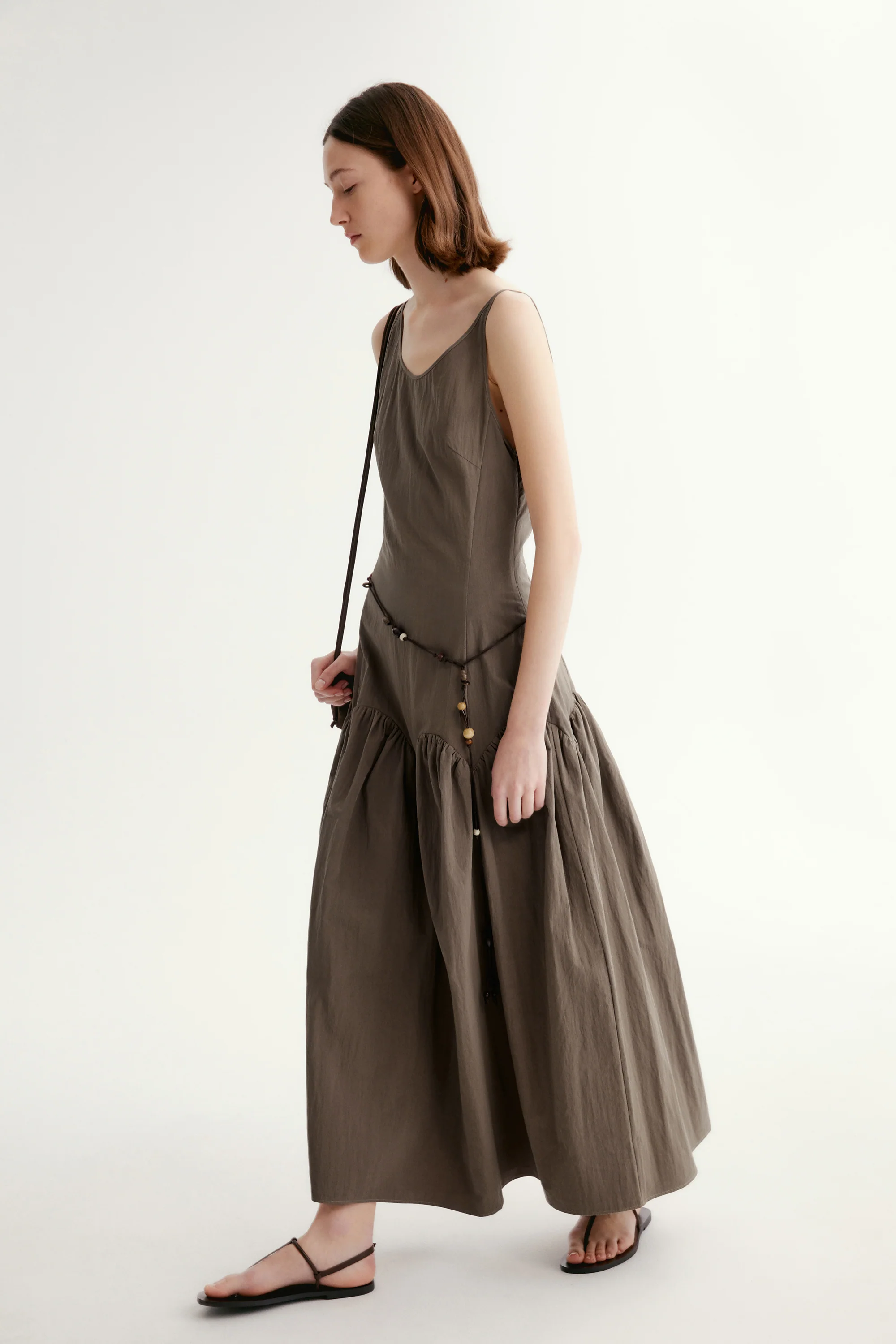 Cotton Pleated Dress - Image 9