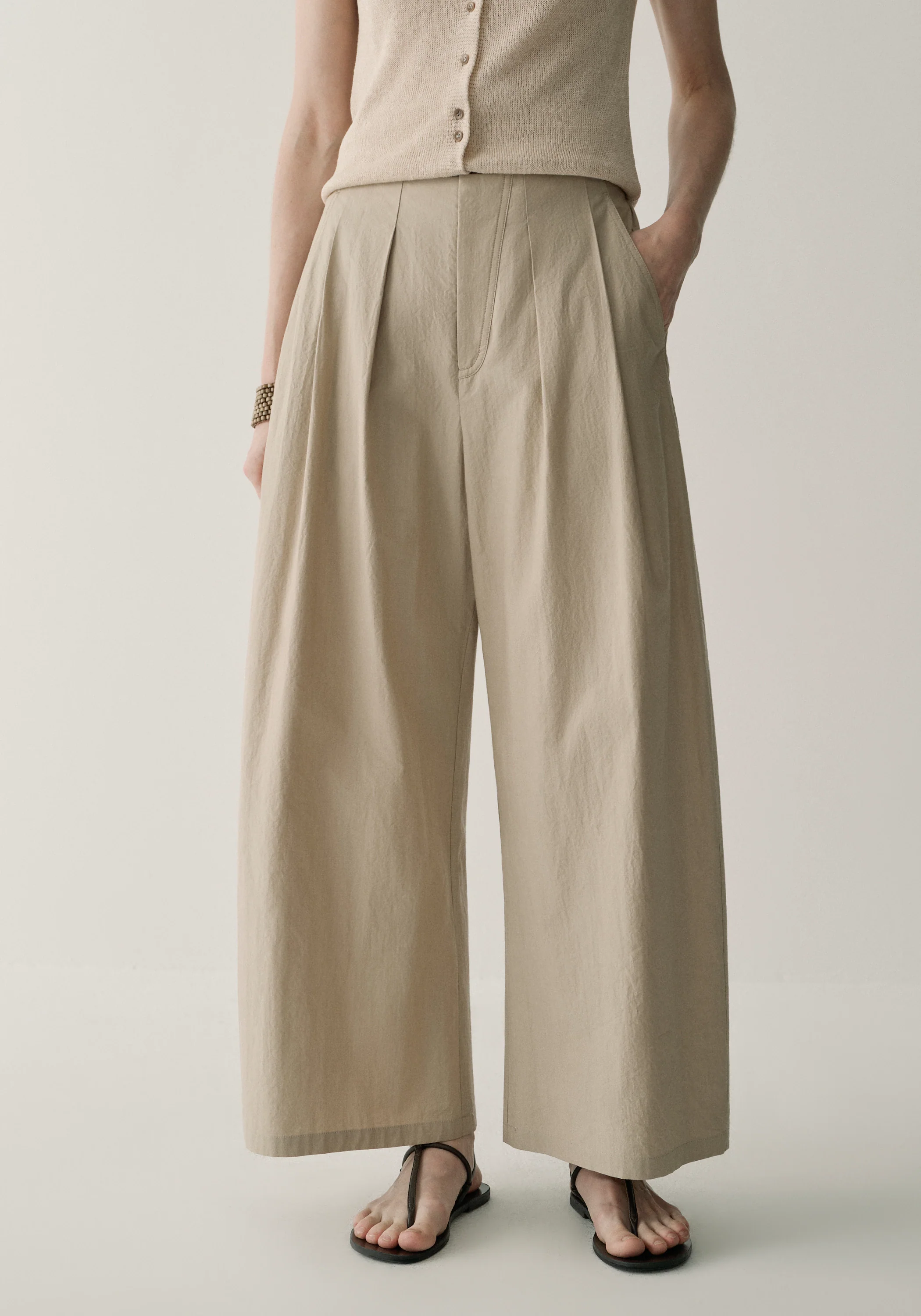 Cotton-silk Cropped Pants - Image 12