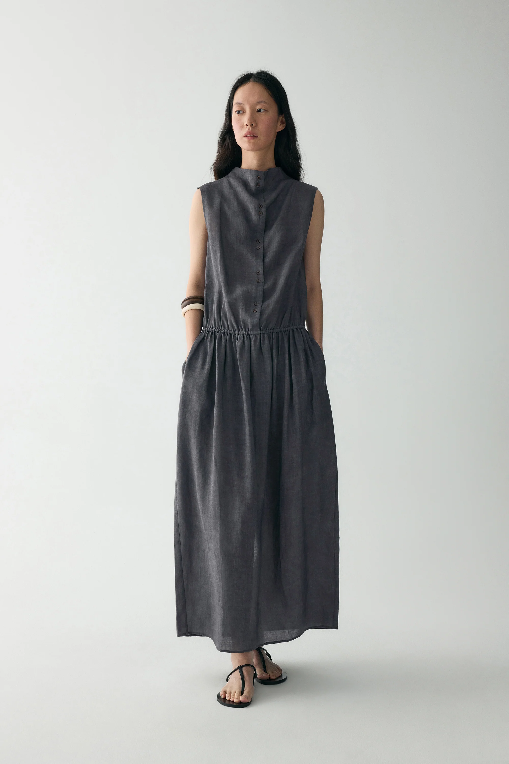 Cowl Neck Sleeveless Dress