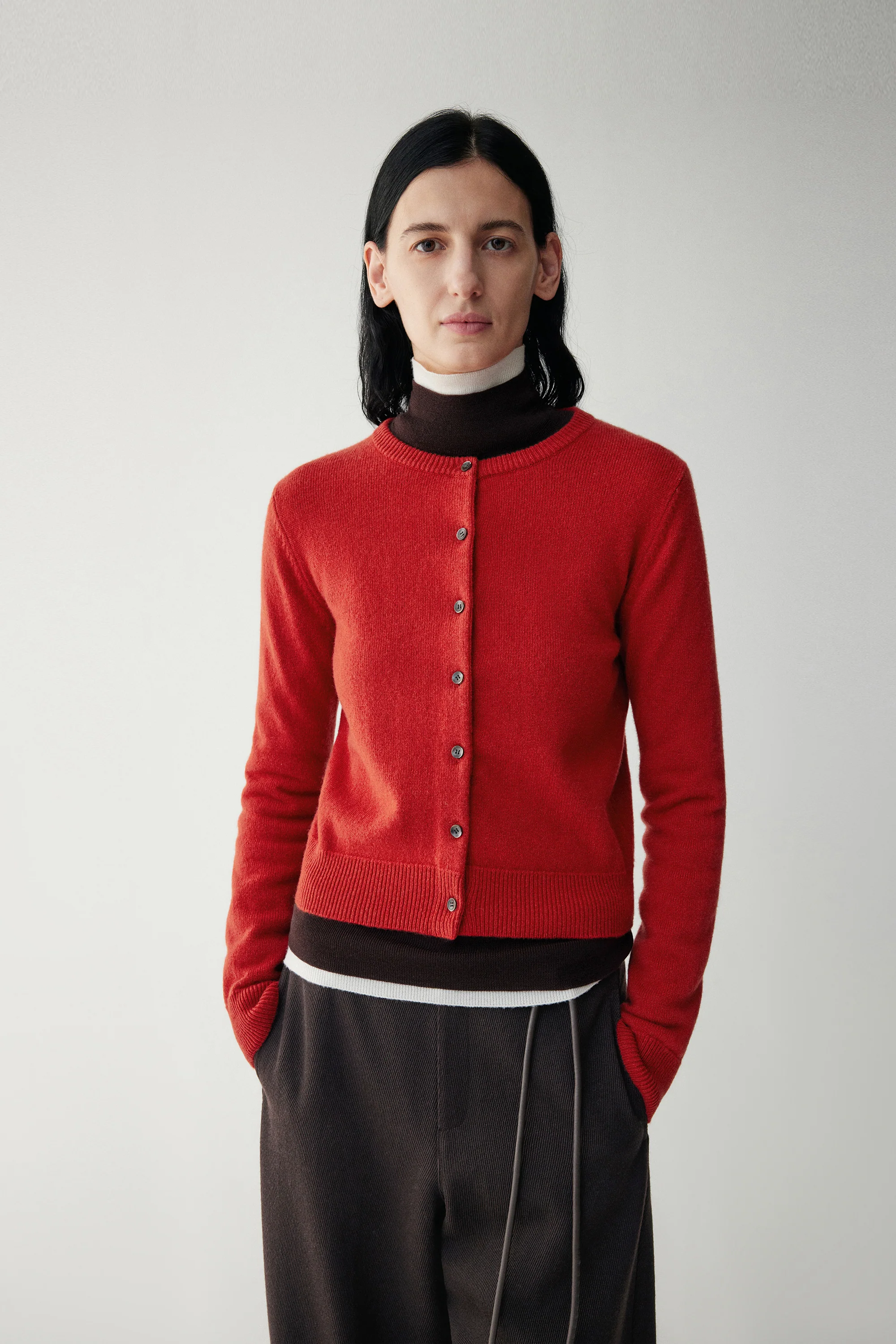 Crewneck Wool Cardigan