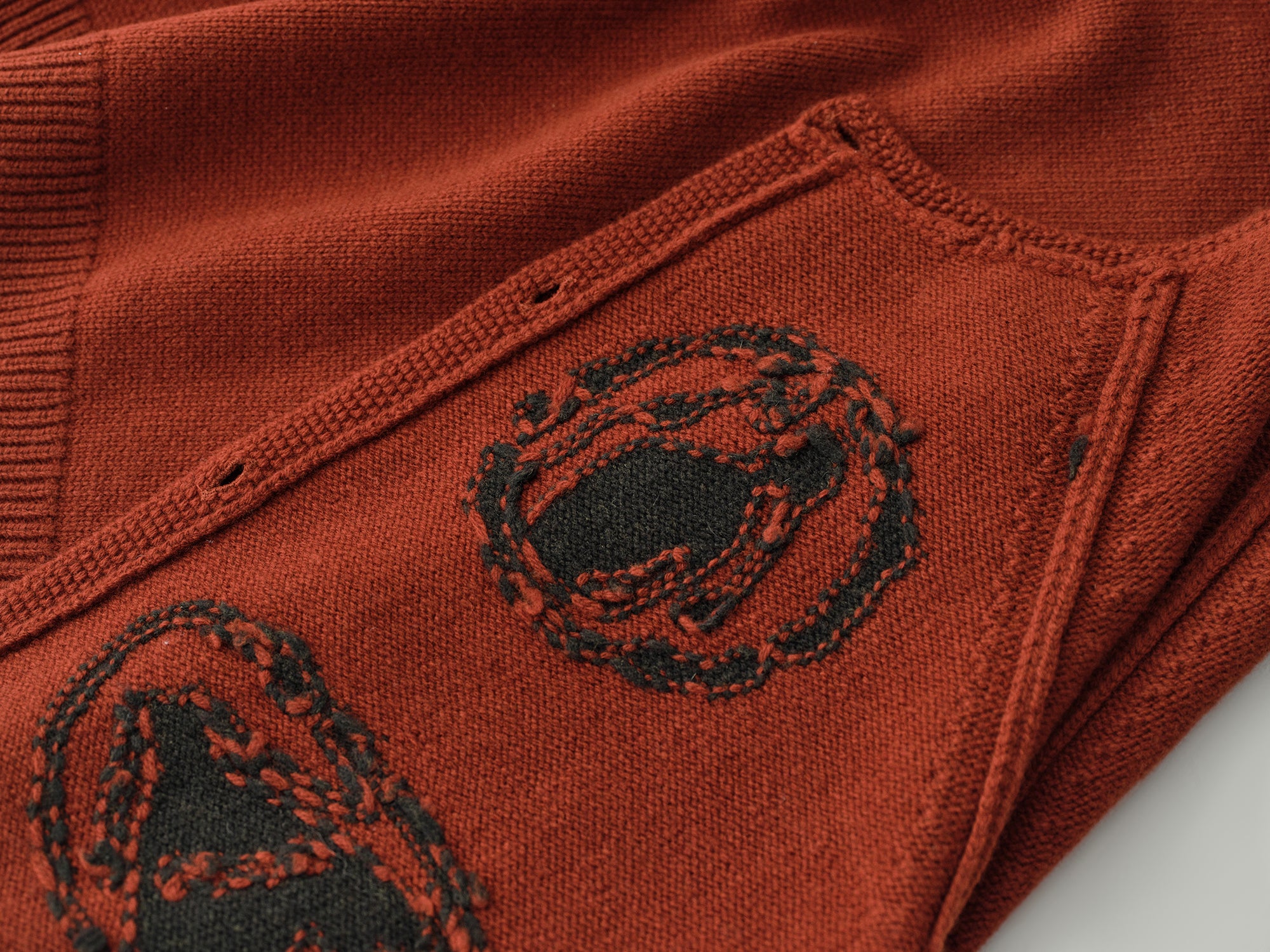 Crewneck Wool Intarsia Cardigan - Image 23