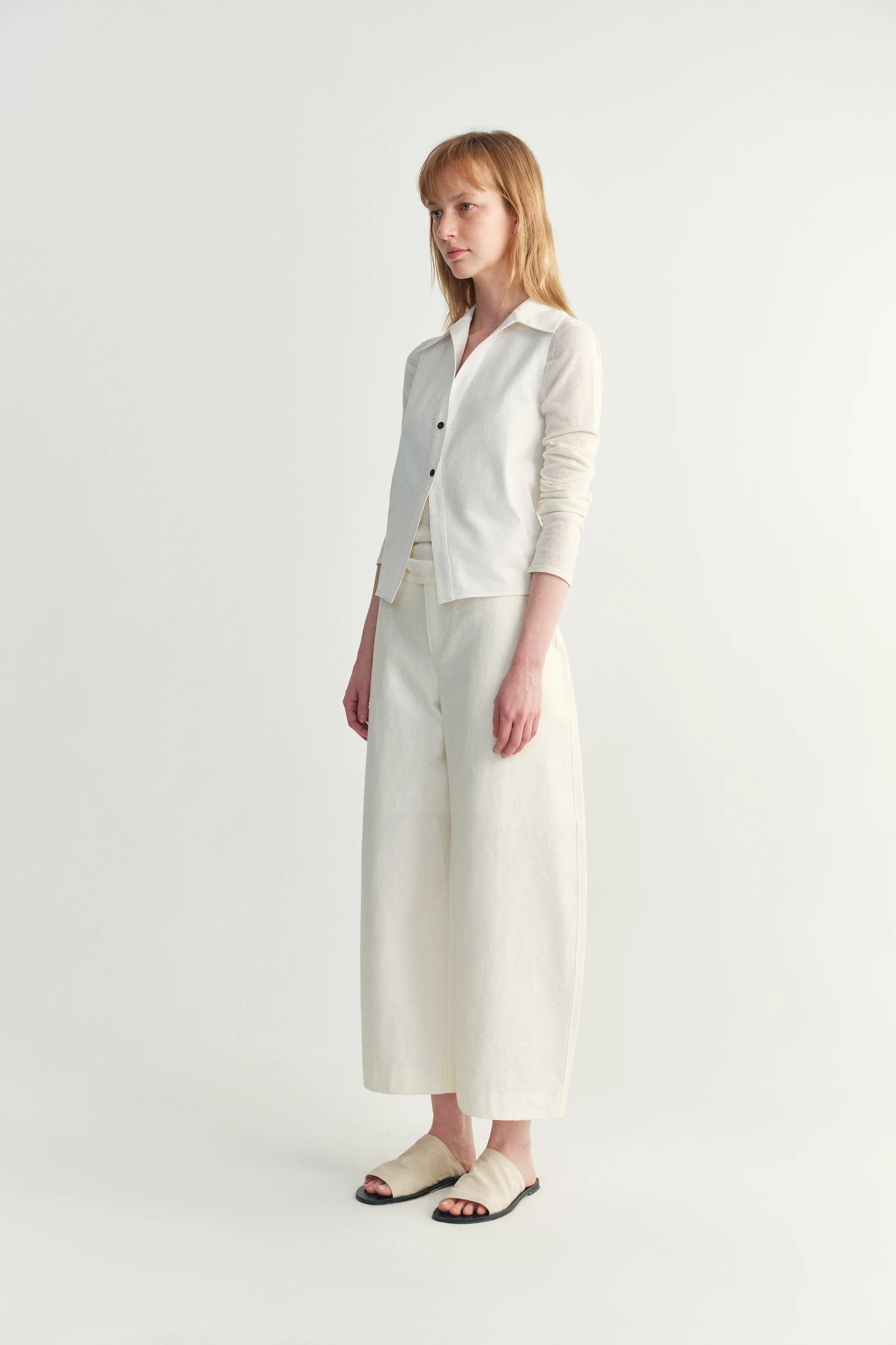 Cropped Cotton Shirt Vest - Image 11