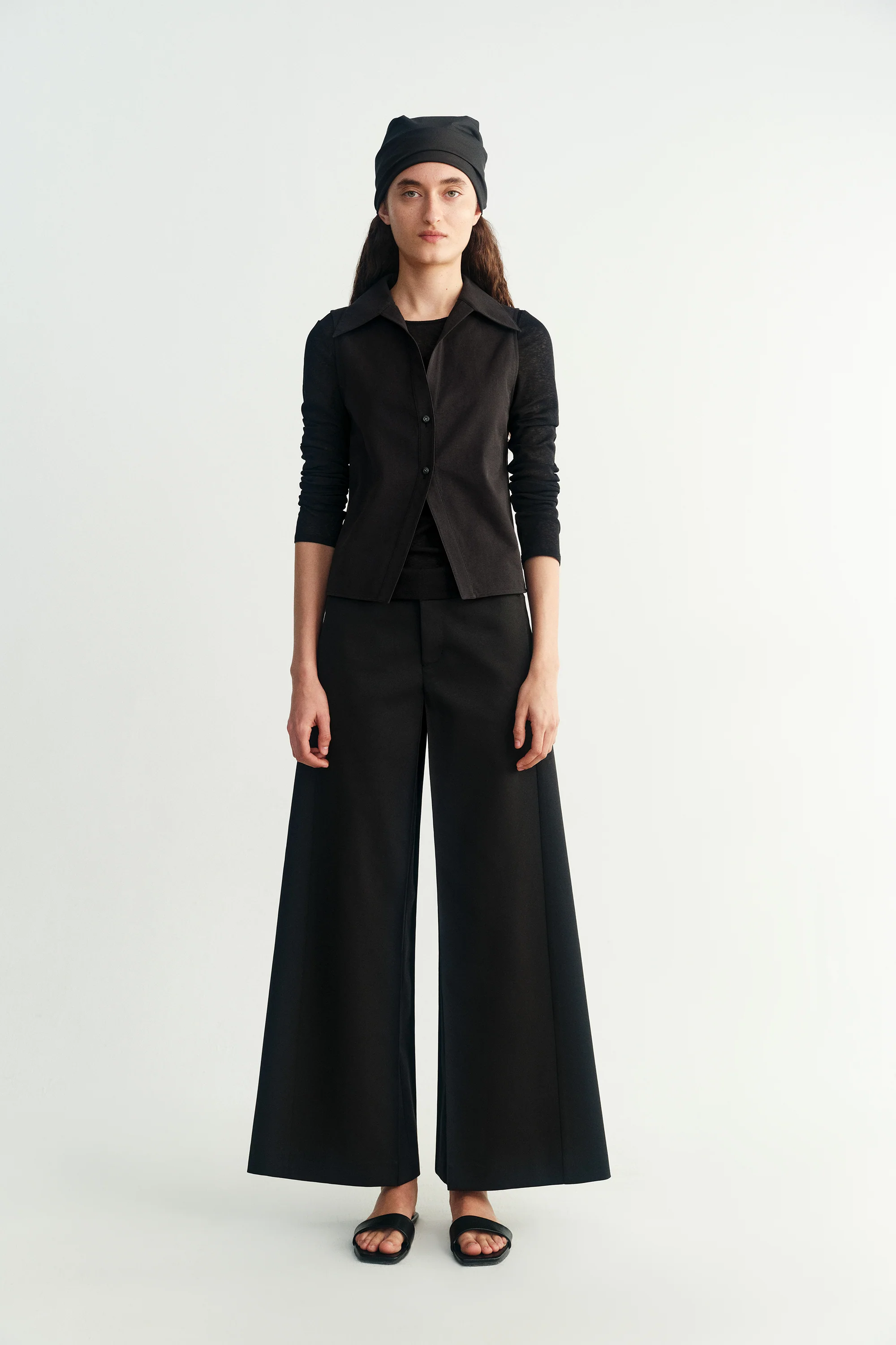 Cropped Cotton Shirt Vest - Image 4