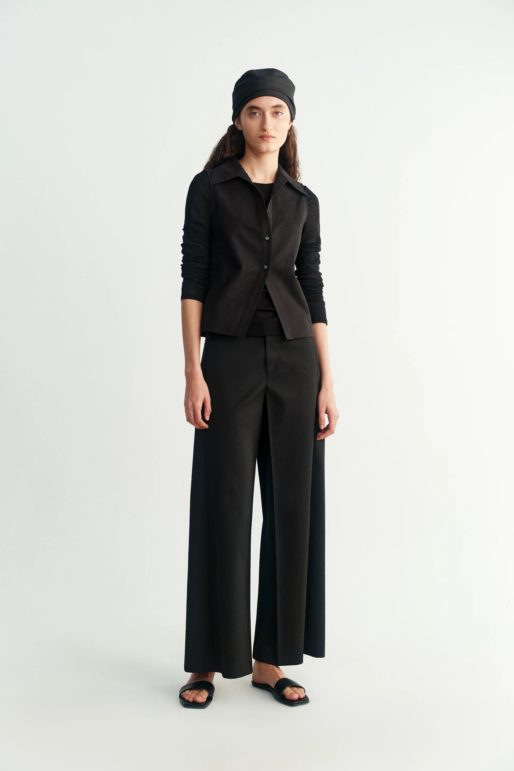 Cropped Cotton Shirt Vest - Image 5