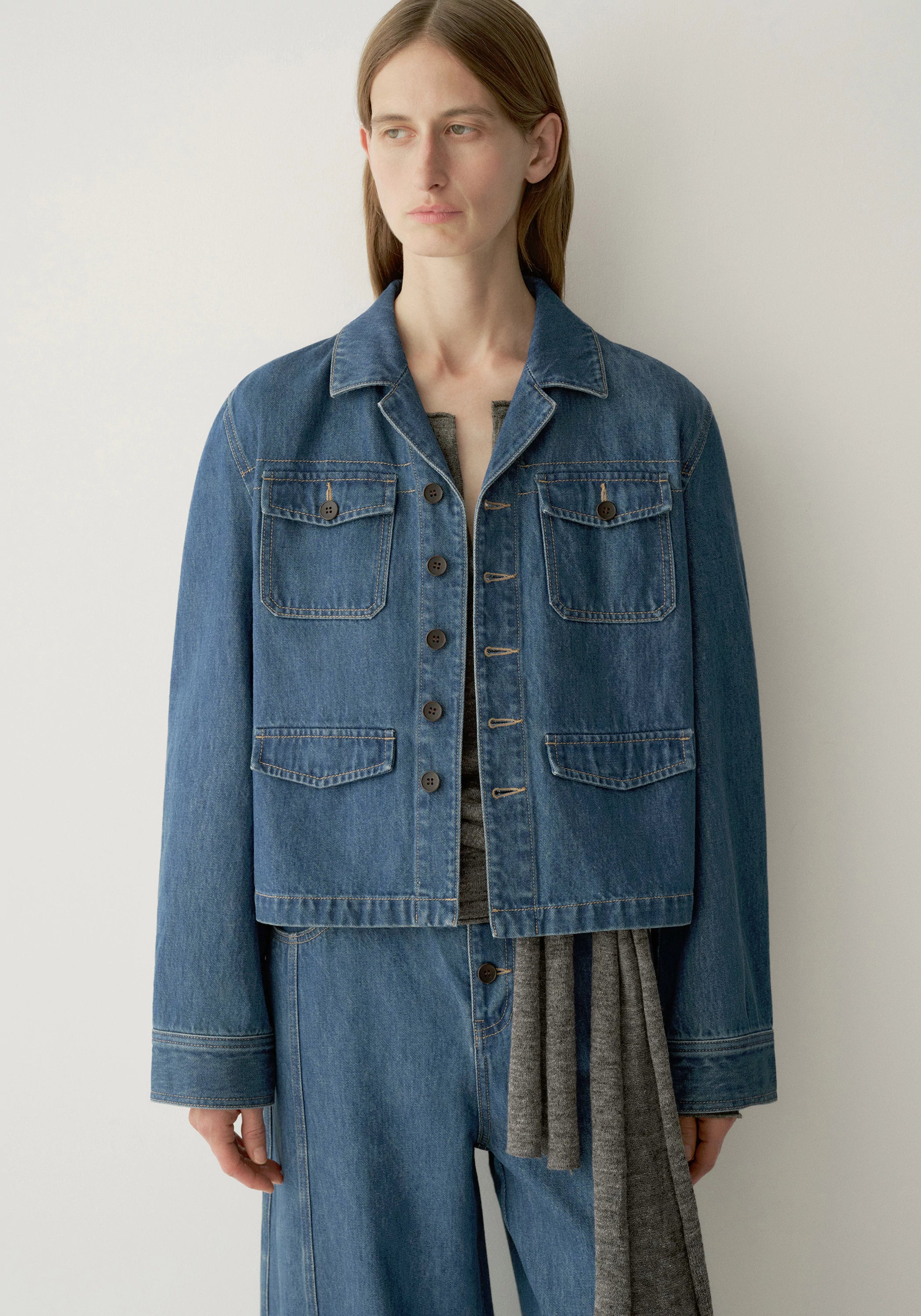 Cropped Denim Jacket - Image 7