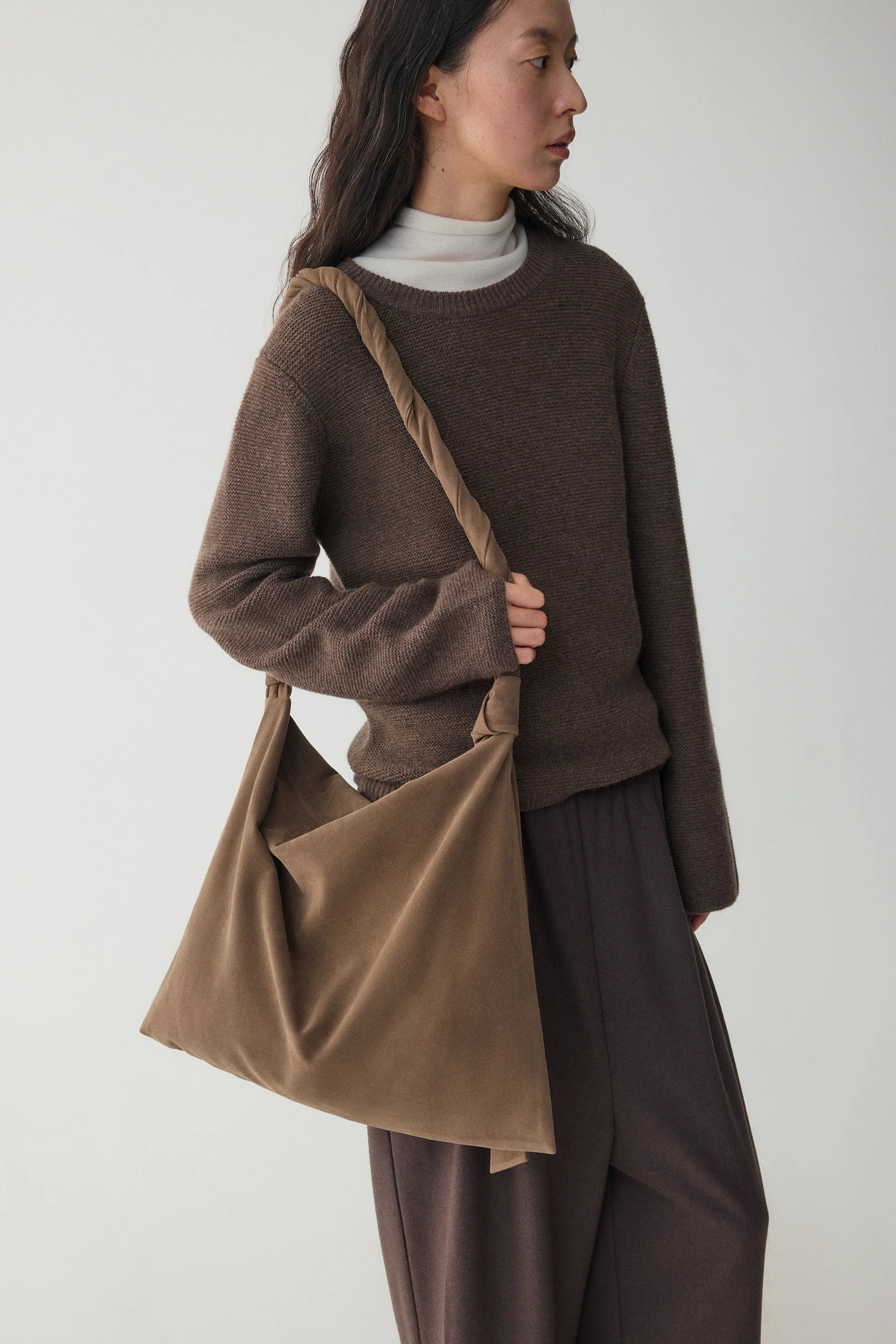 Crossbody Suede Tote Bag - Image 12