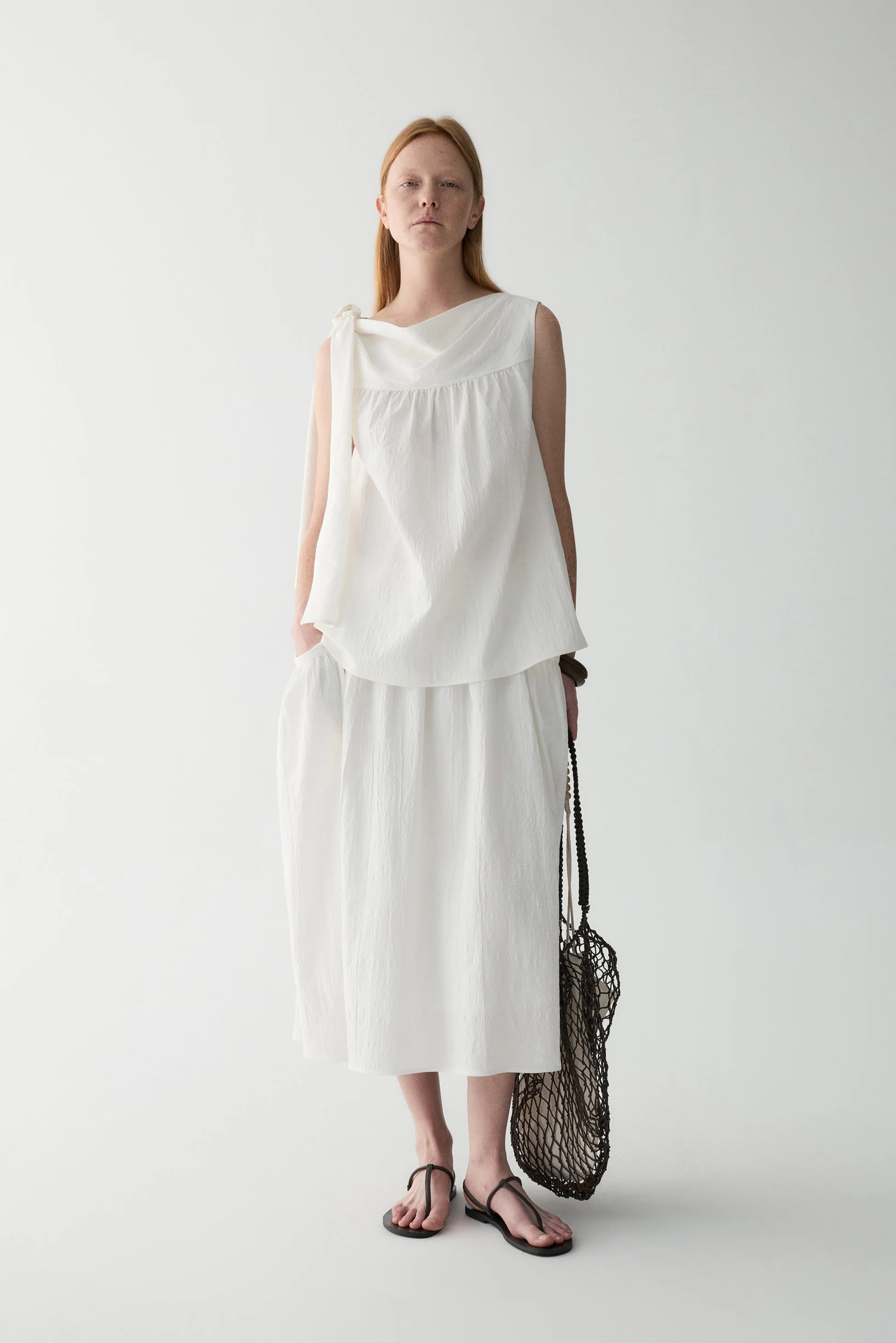 Curved Cotton Skirt