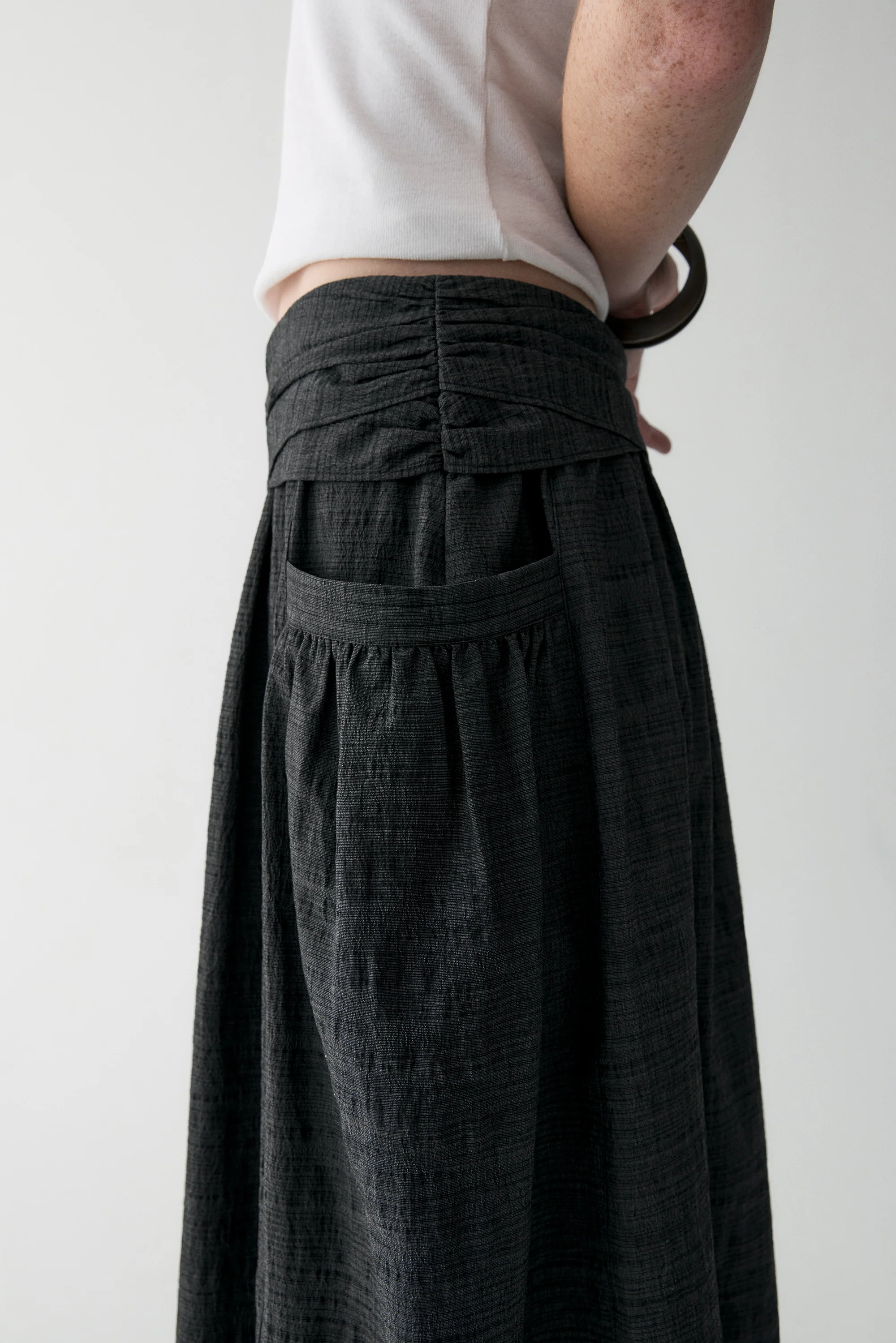 Curved Cotton Skirt - Image 11
