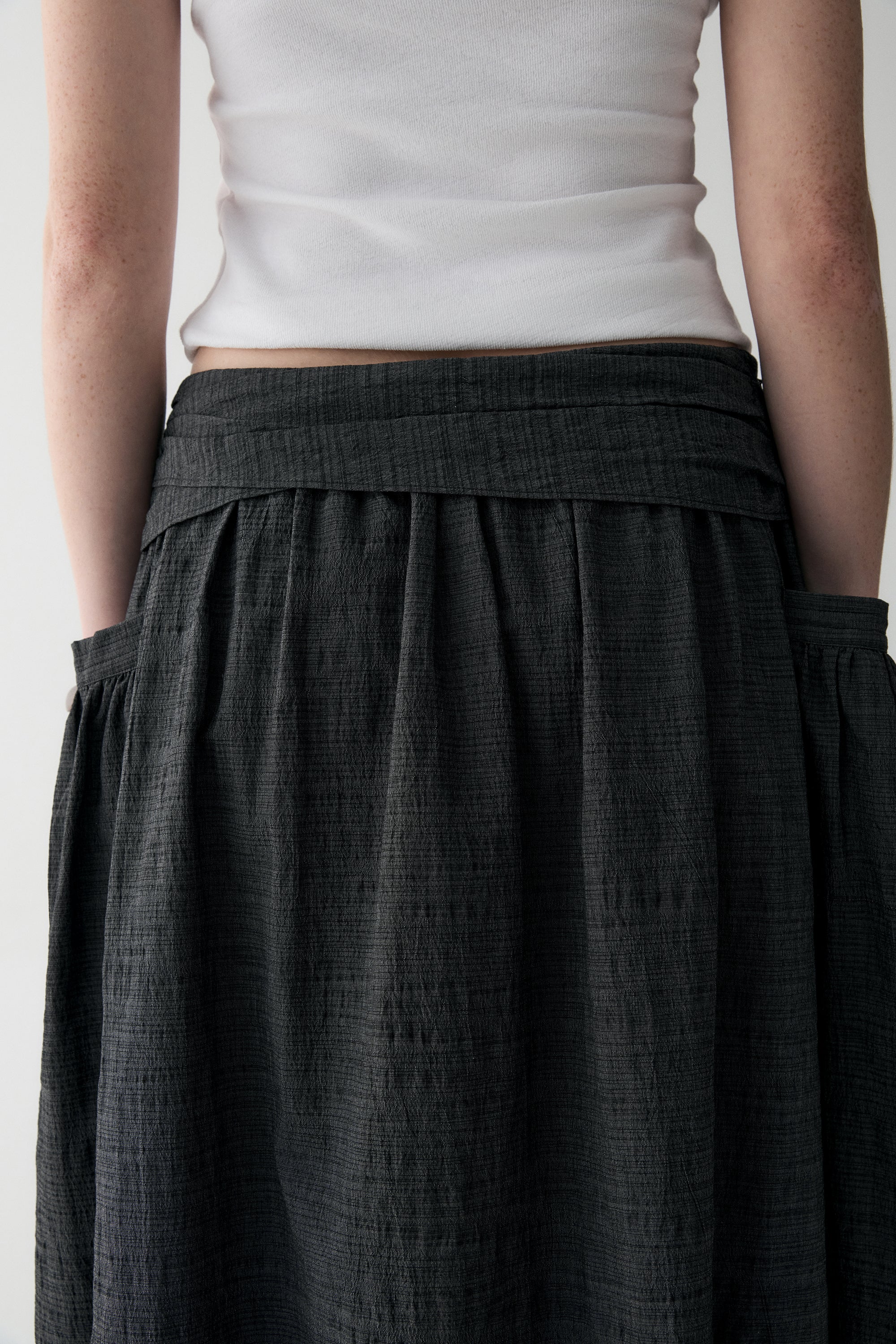 Curved Cotton Skirt - Image 12