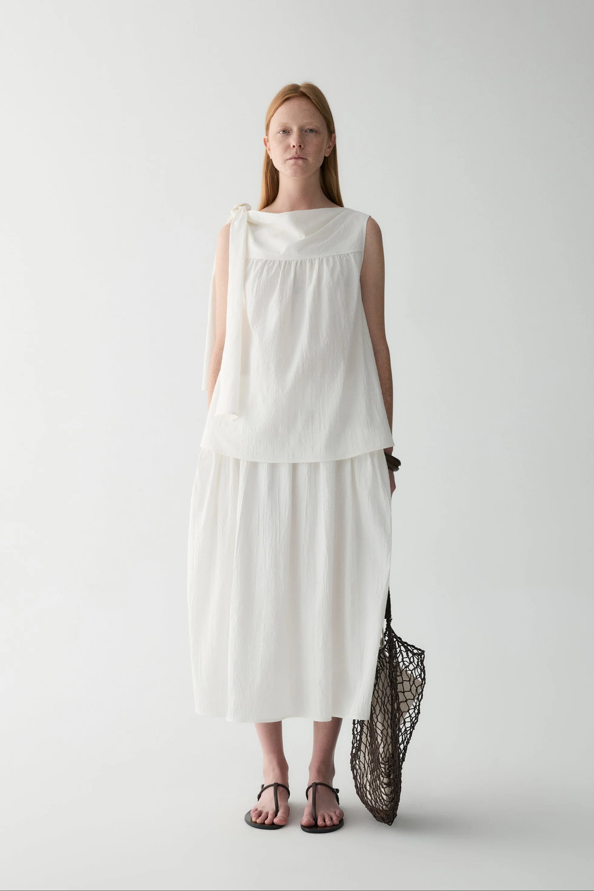 Curved Cotton Skirt - Image 15