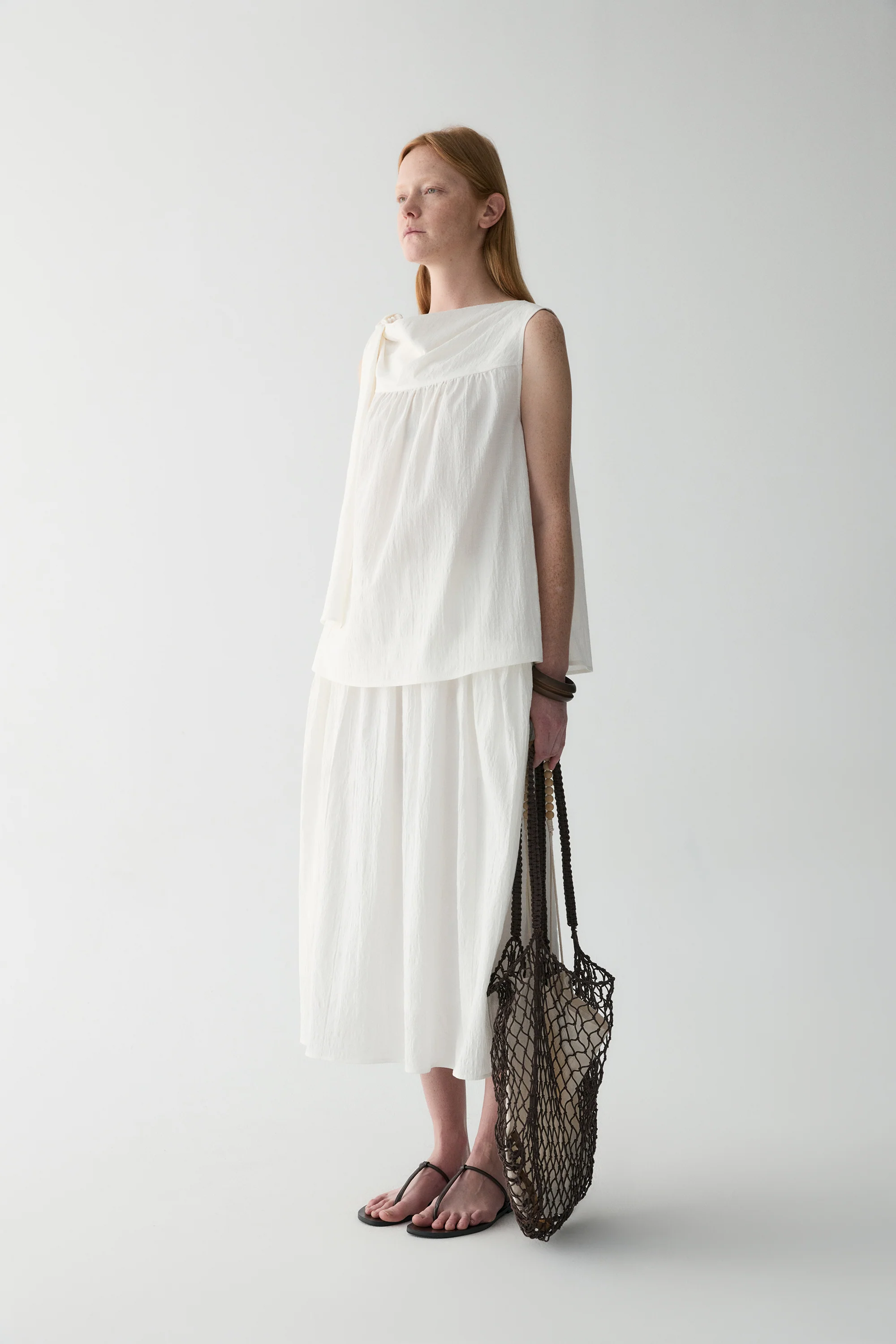 Curved Cotton Skirt - Image 17