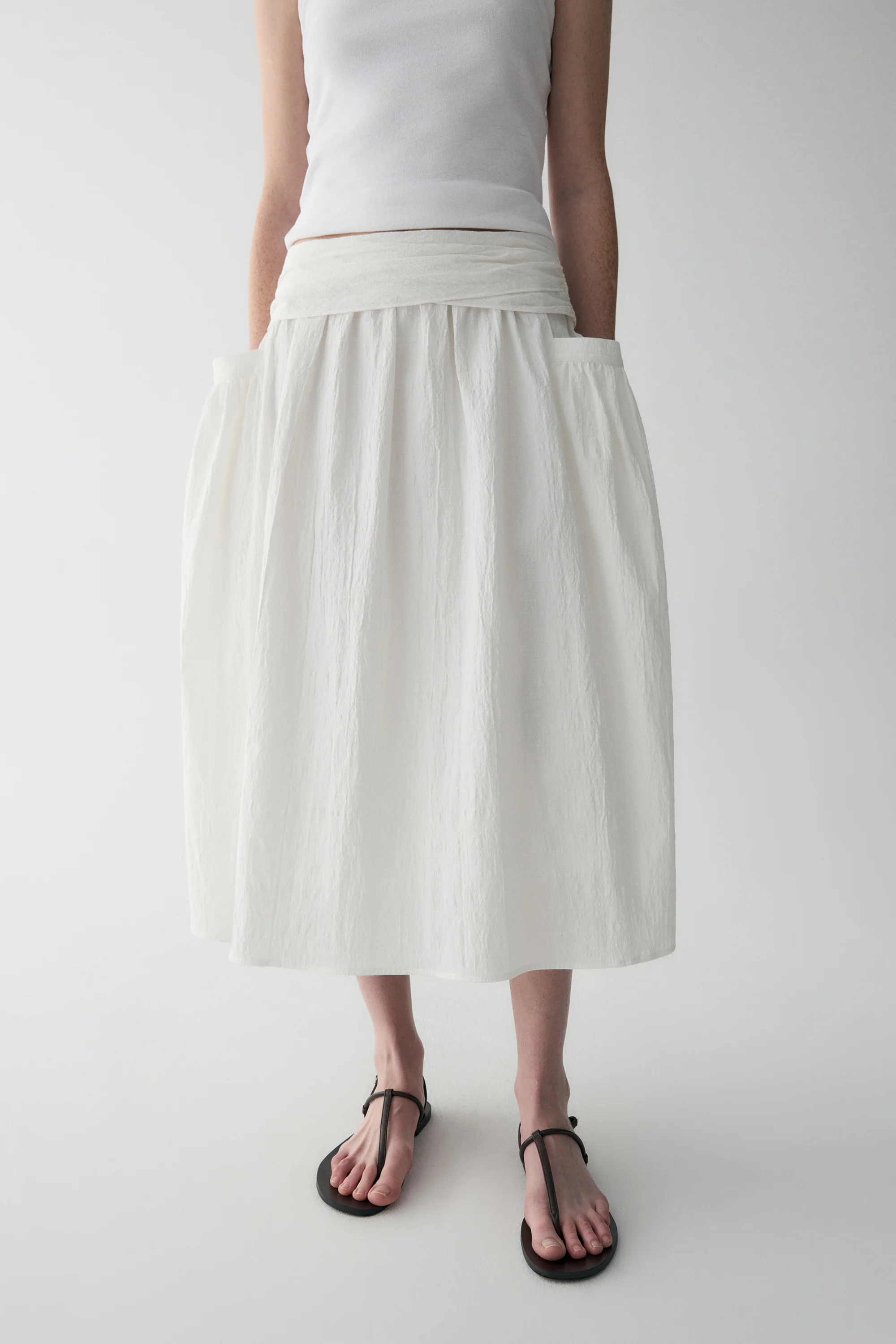 Curved Cotton Skirt - Image 19