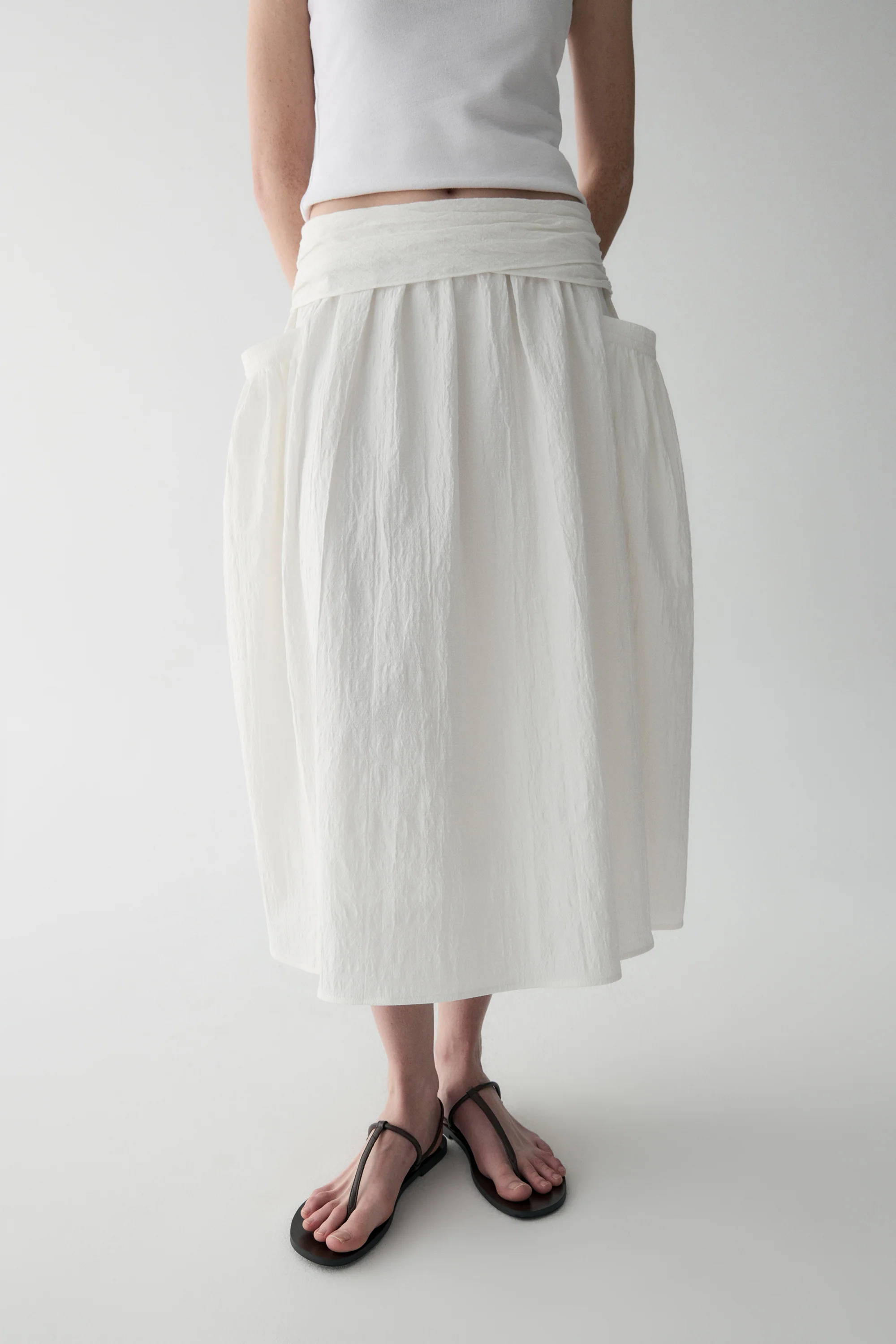 Curved Cotton Skirt - Image 20