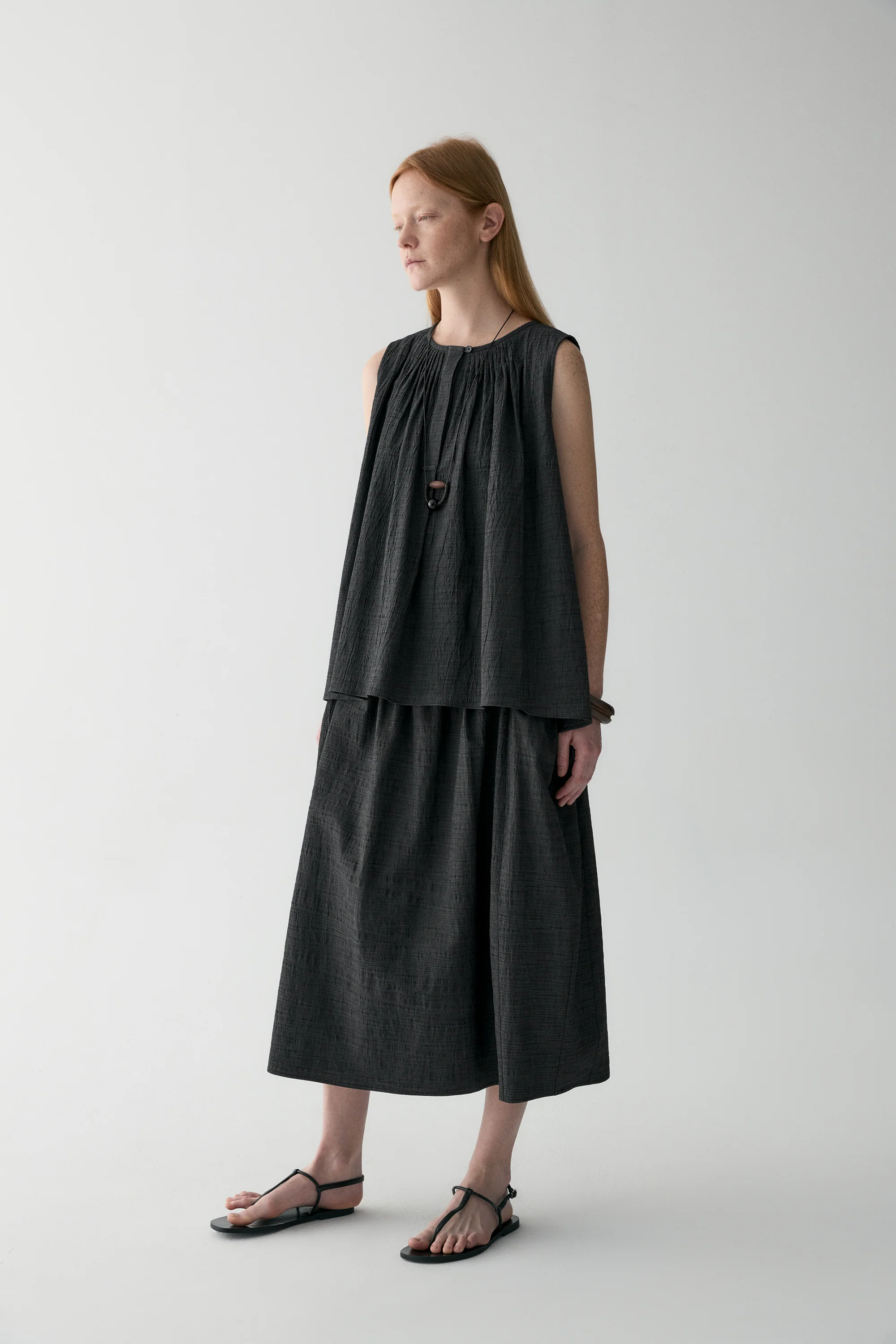 Curved Cotton Skirt - Image 5