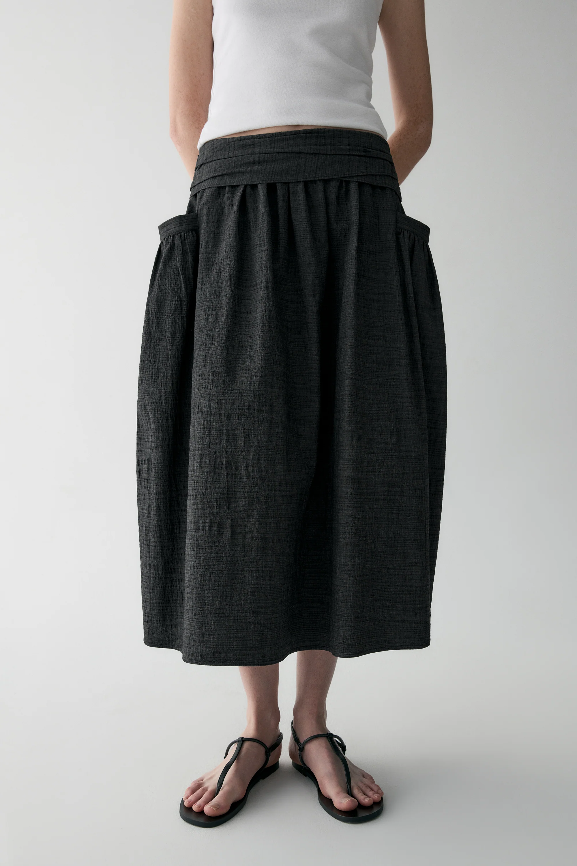 Curved Cotton Skirt - Image 6