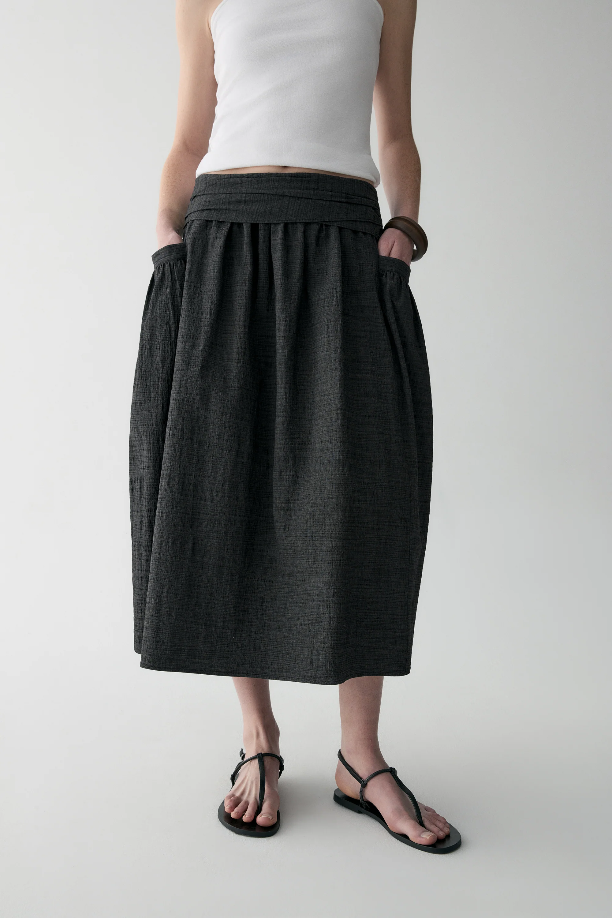 Curved Cotton Skirt - Image 8