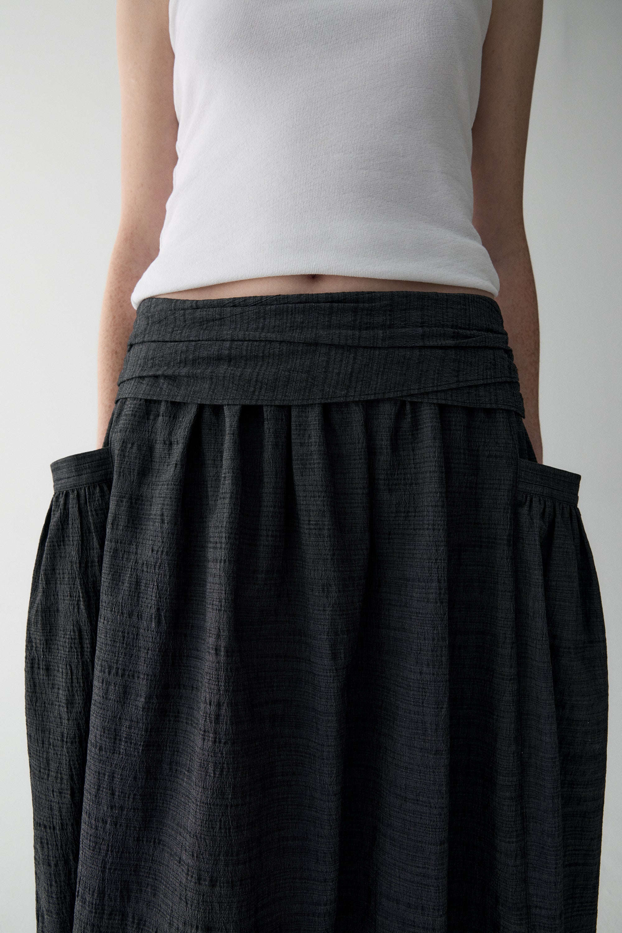 Curved Cotton Skirt - Image 9