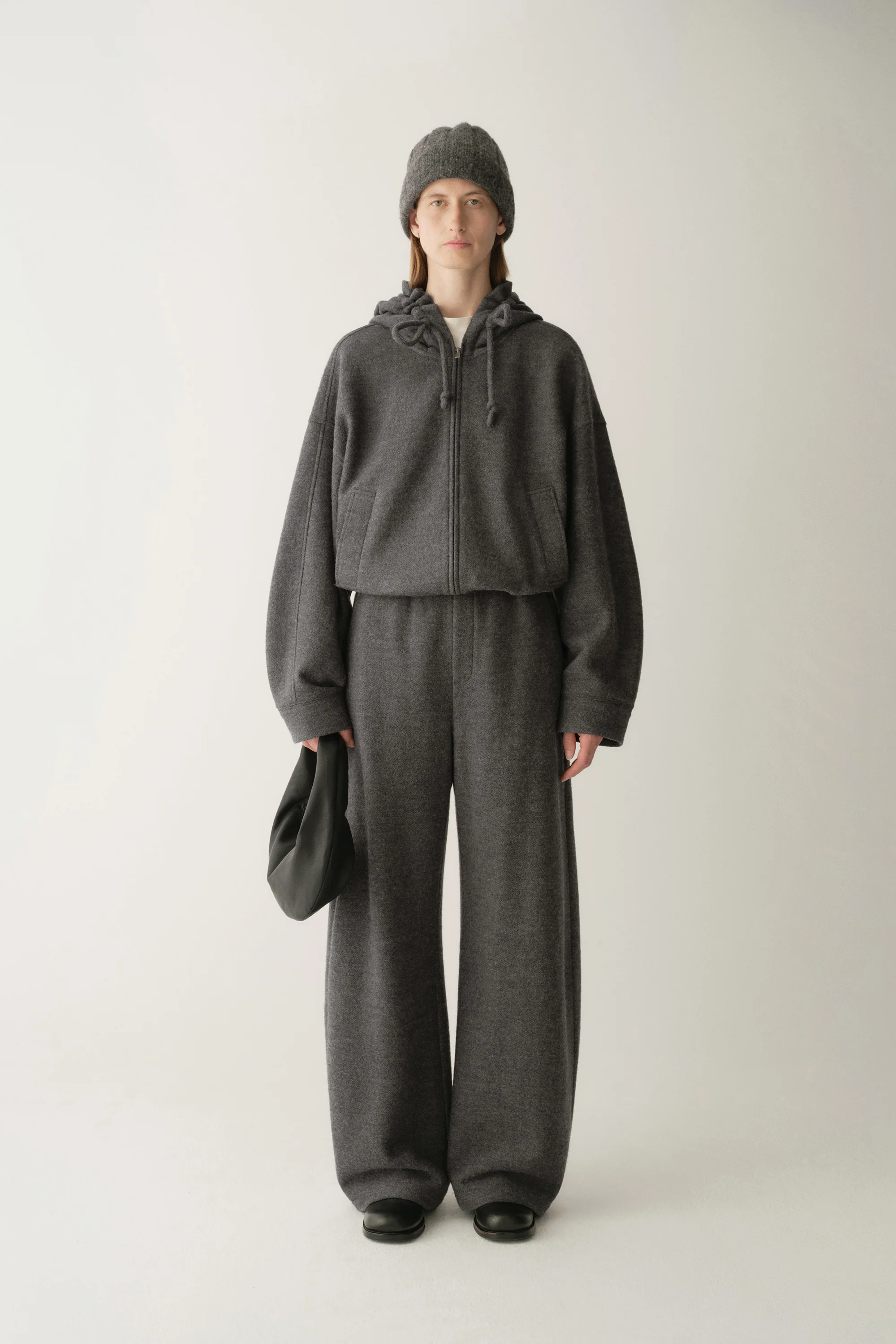 Curved Knit Elasticated Joggers - Image 3