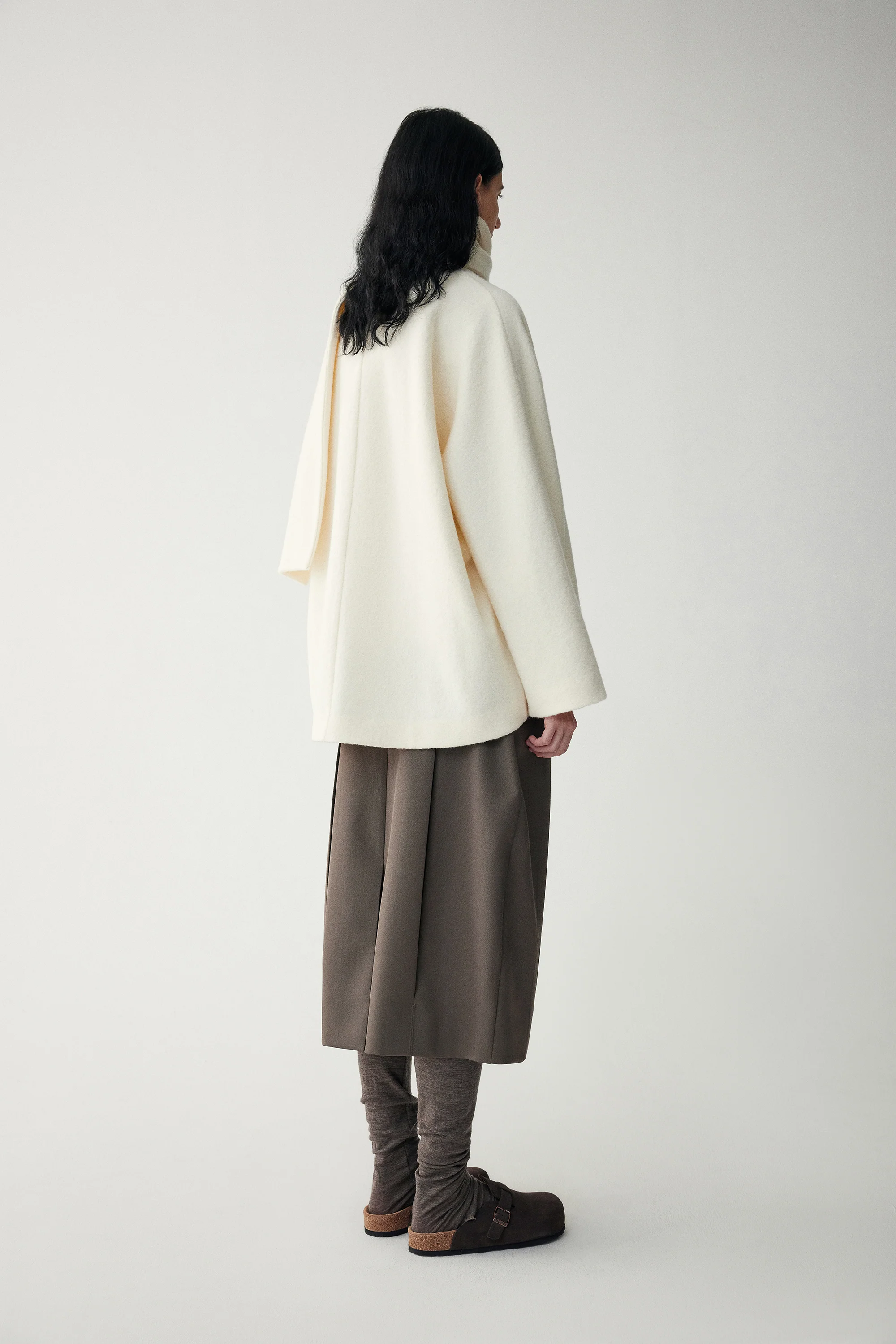 Detachable Scarf Wool Coat - Image 11