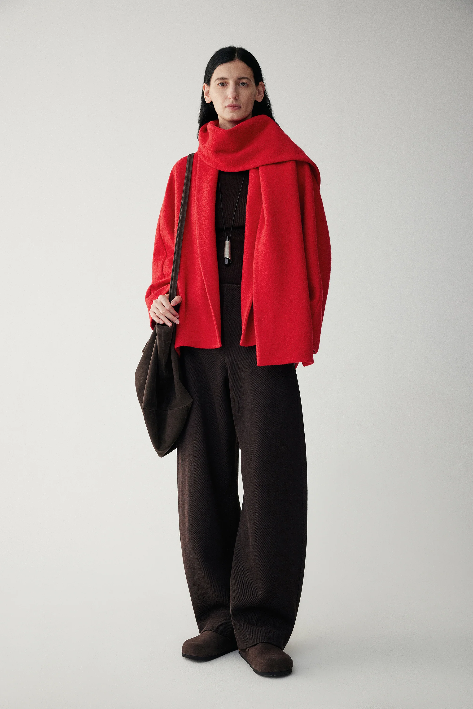 Detachable Scarf Wool Coat - Image 3