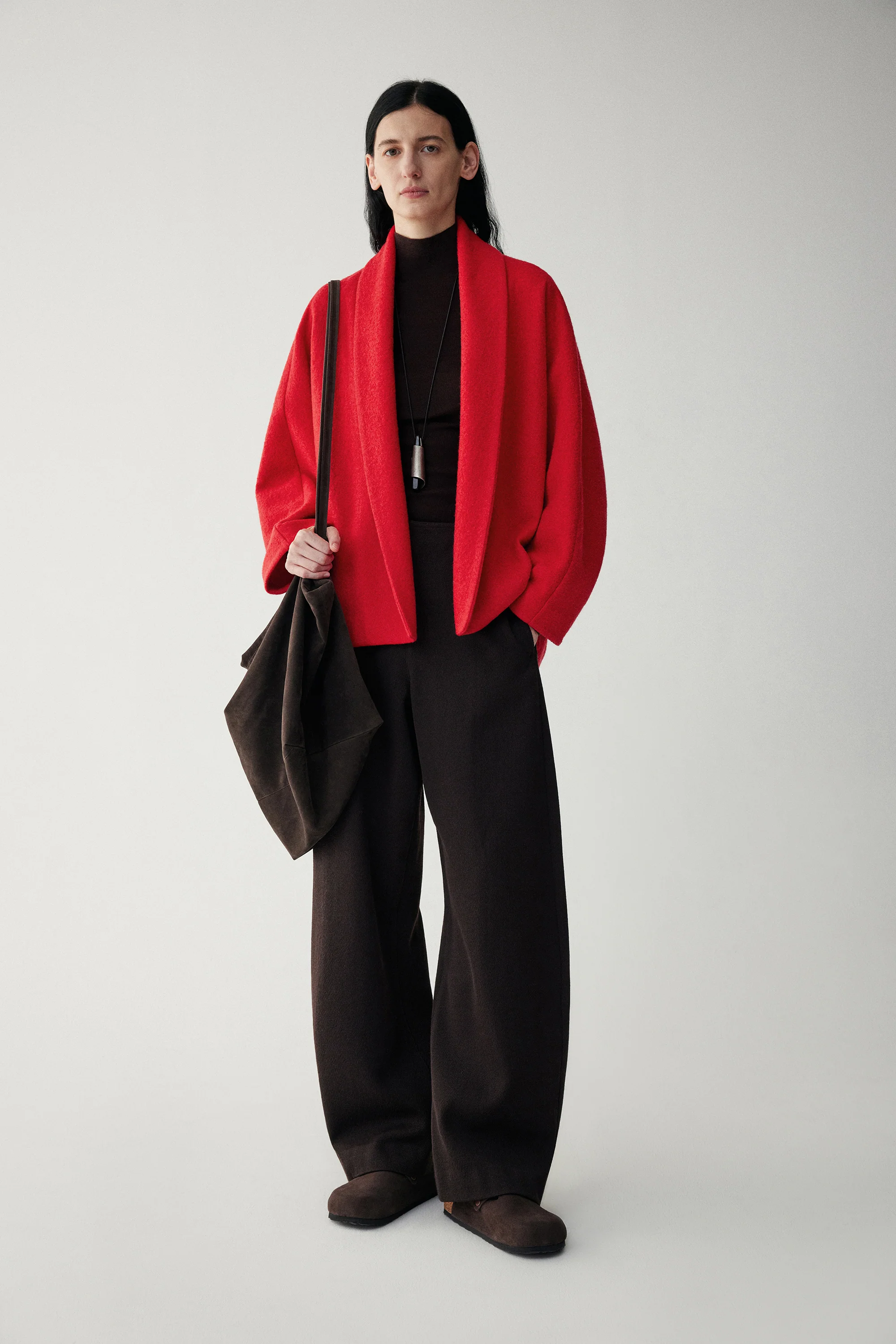 Detachable Scarf Wool Coat - Image 4