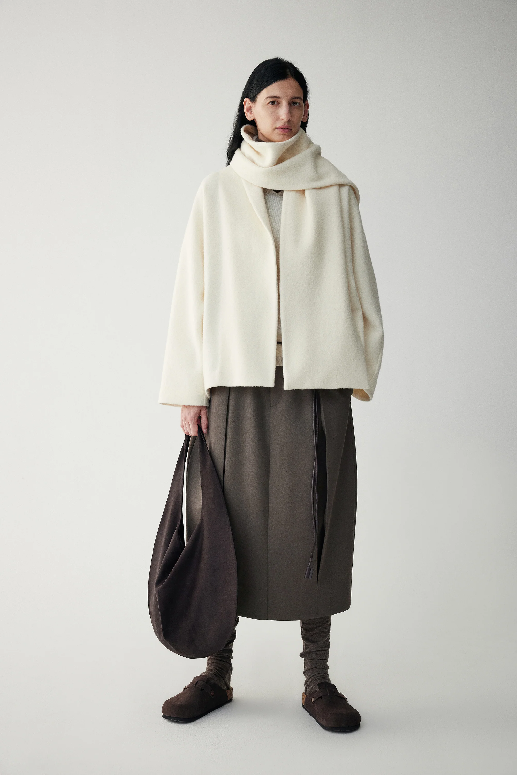 Detachable Scarf Wool Coat - Image 8