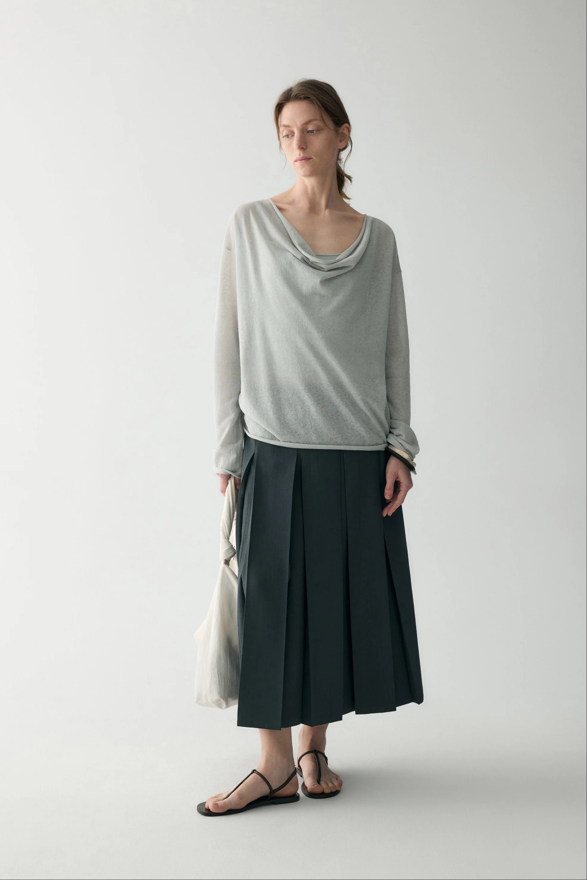 Draped Neck Knitted Blouse - Image 5