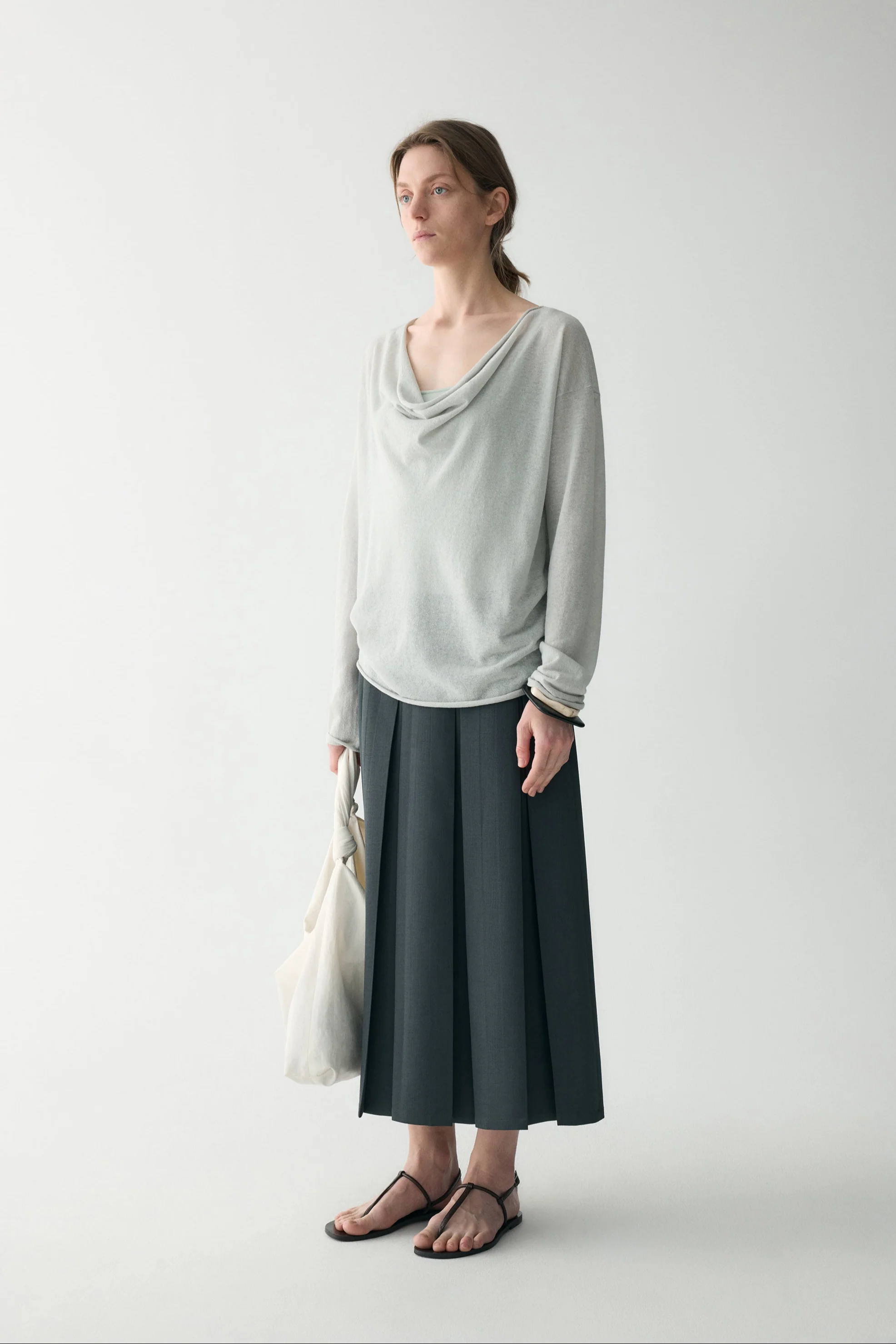 Draped Neck Knitted Blouse - Image 7