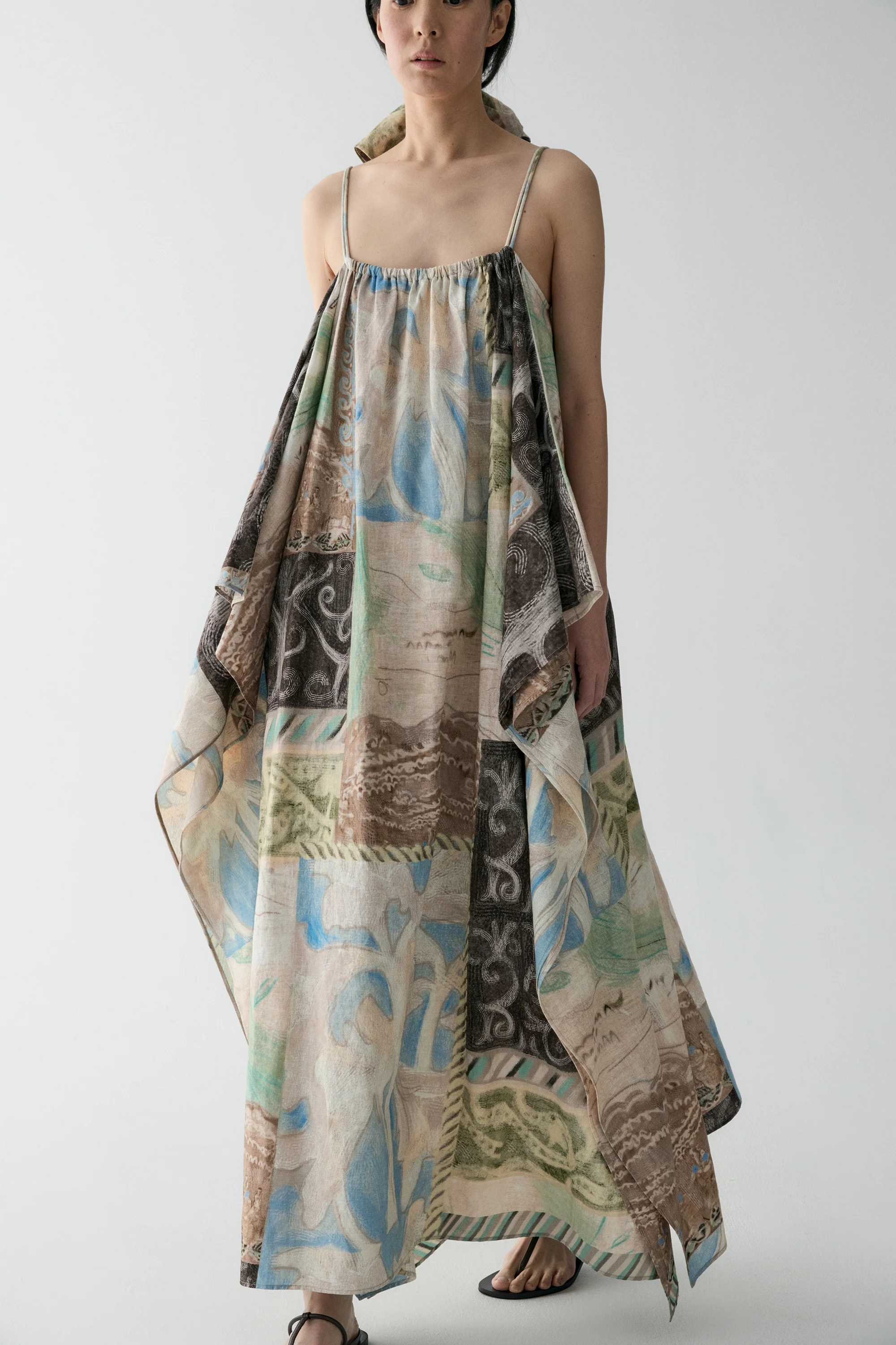 Draped Panel Tribal-print Dress - Image 10